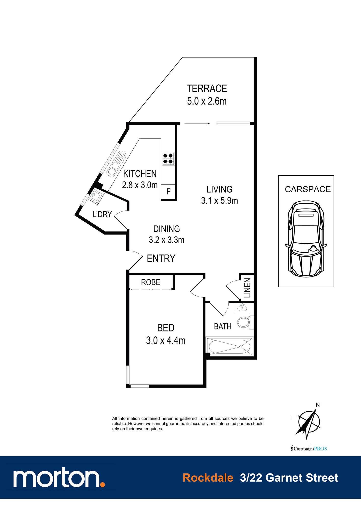 Floorplan of Homely apartment listing, 3/22 Garnet Street, Rockdale NSW 2216