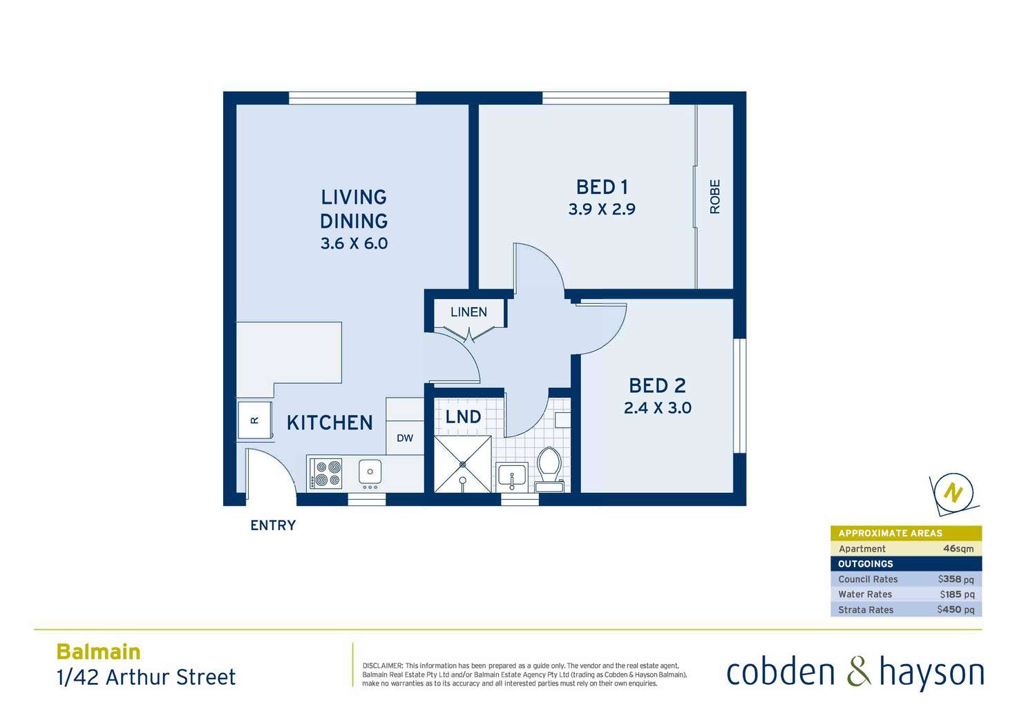 Floorplan of Homely apartment listing, 1/42 Arthur Street, Balmain NSW 2041
