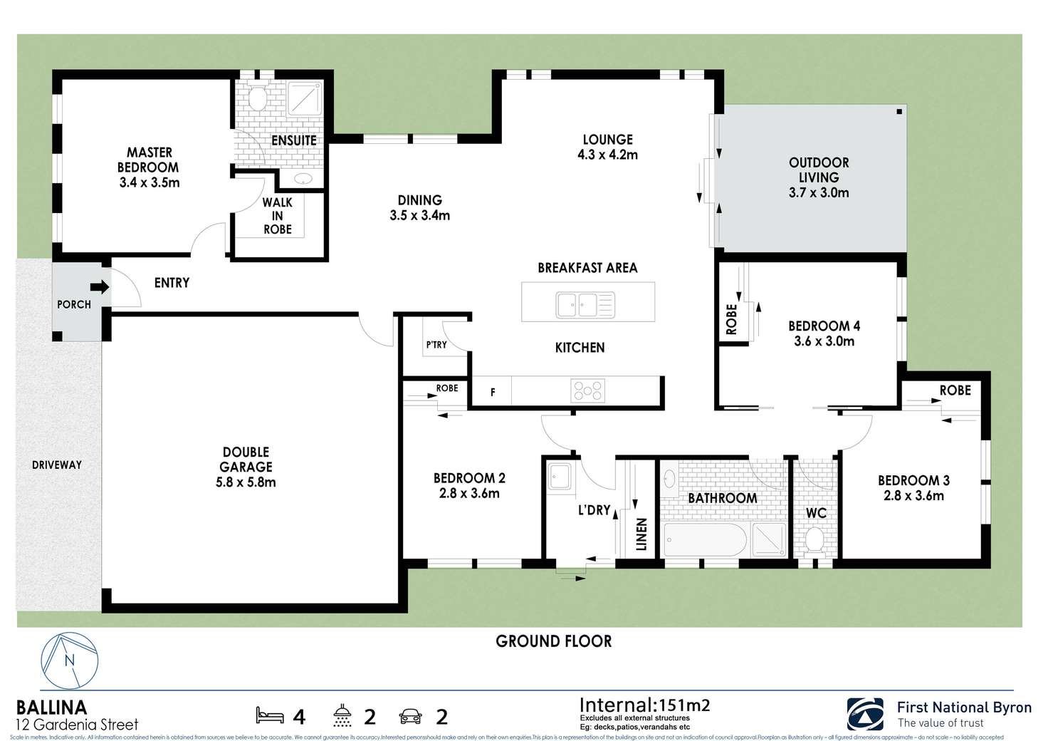 Floorplan of Homely house listing, 12 Gardenia Street, Ballina NSW 2478