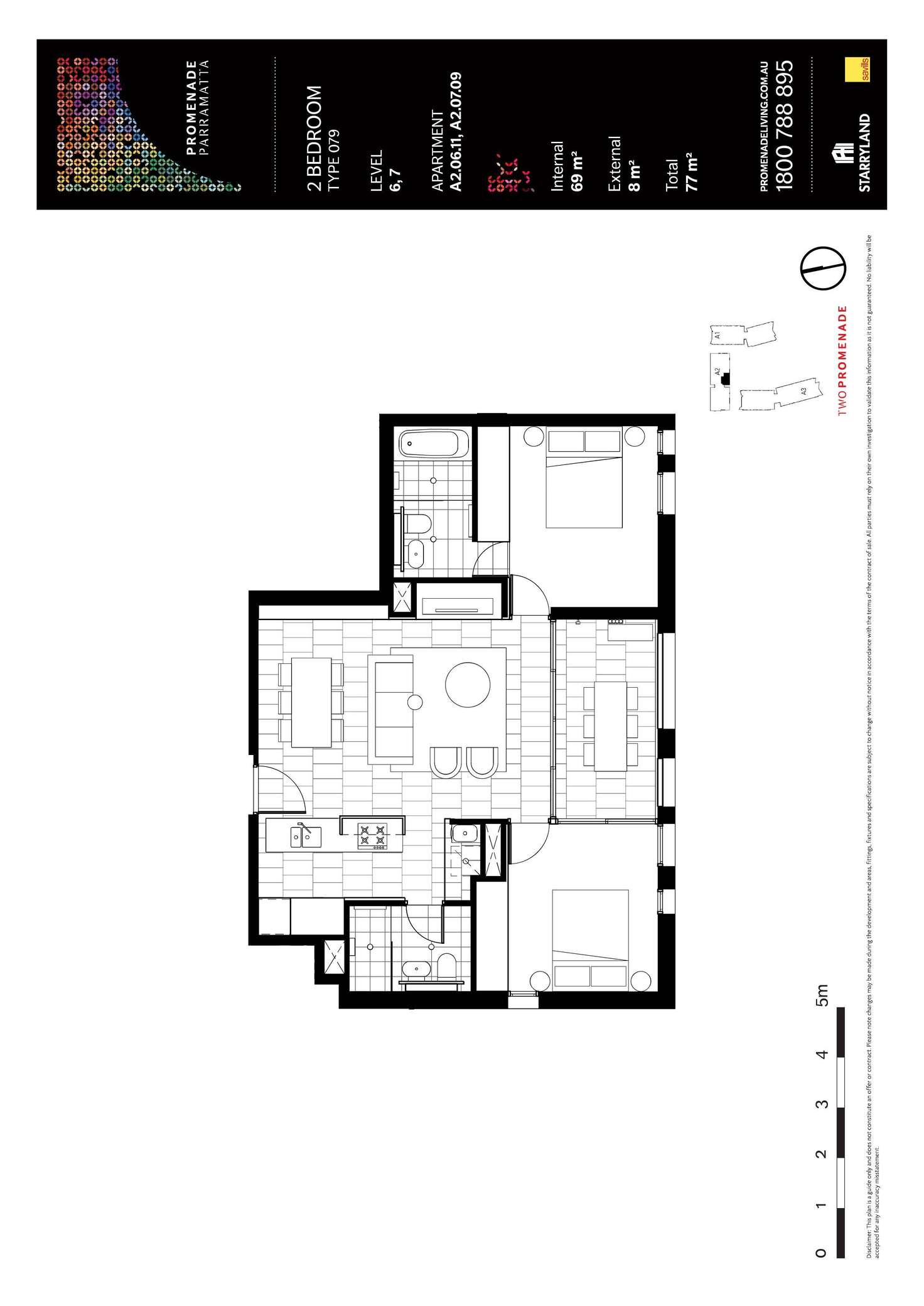 Floorplan of Homely apartment listing, 611B/3 Broughton Street, Parramatta NSW 2150