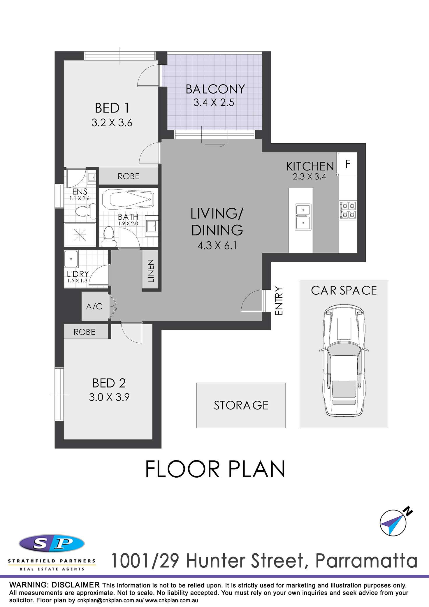 Floorplan of Homely apartment listing, 1001/29 Hunter Street, Parramatta NSW 2150