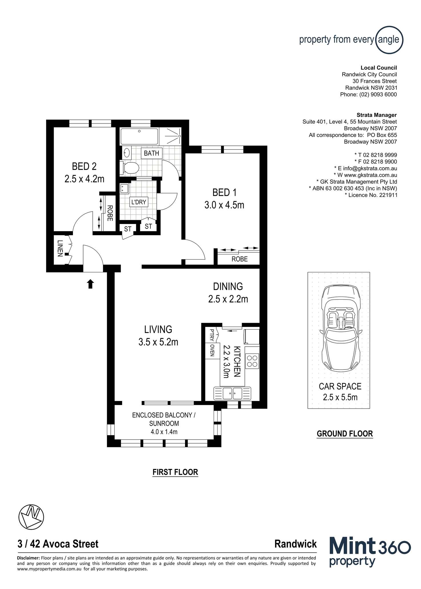 Floorplan of Homely apartment listing, 3/42 Avoca Street, Randwick NSW 2031