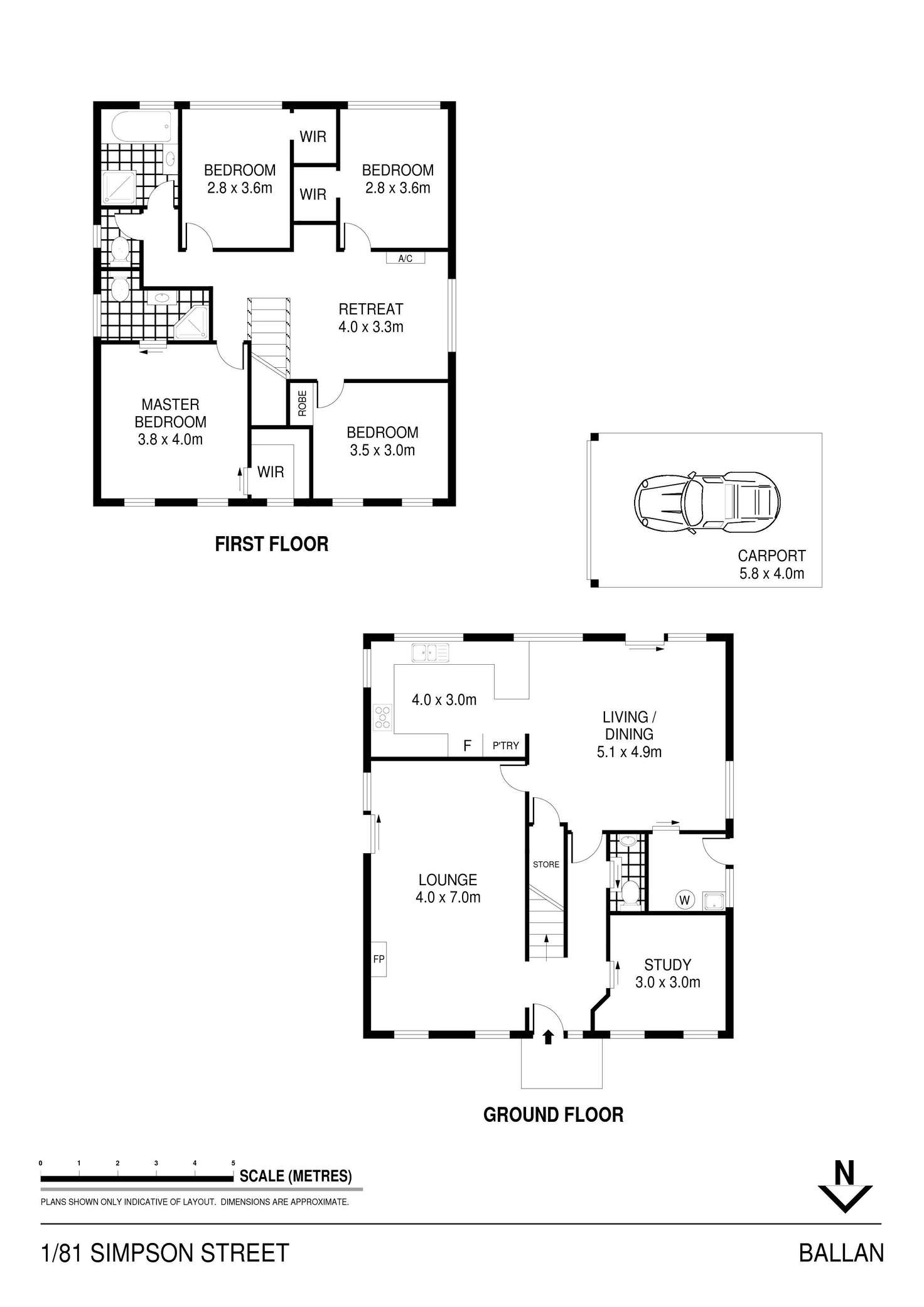 Floorplan of Homely townhouse listing, 1/81 Simpson Street, Ballan VIC 3342