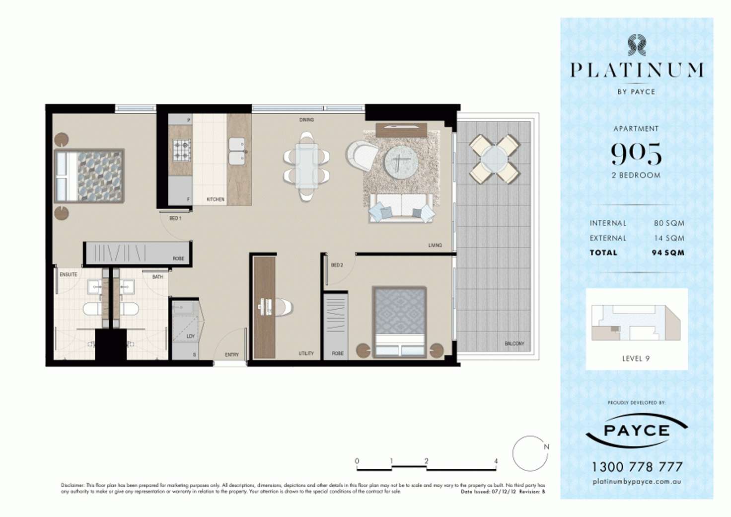 Floorplan of Homely apartment listing, 905/3 George Julius Avenue, Zetland NSW 2017