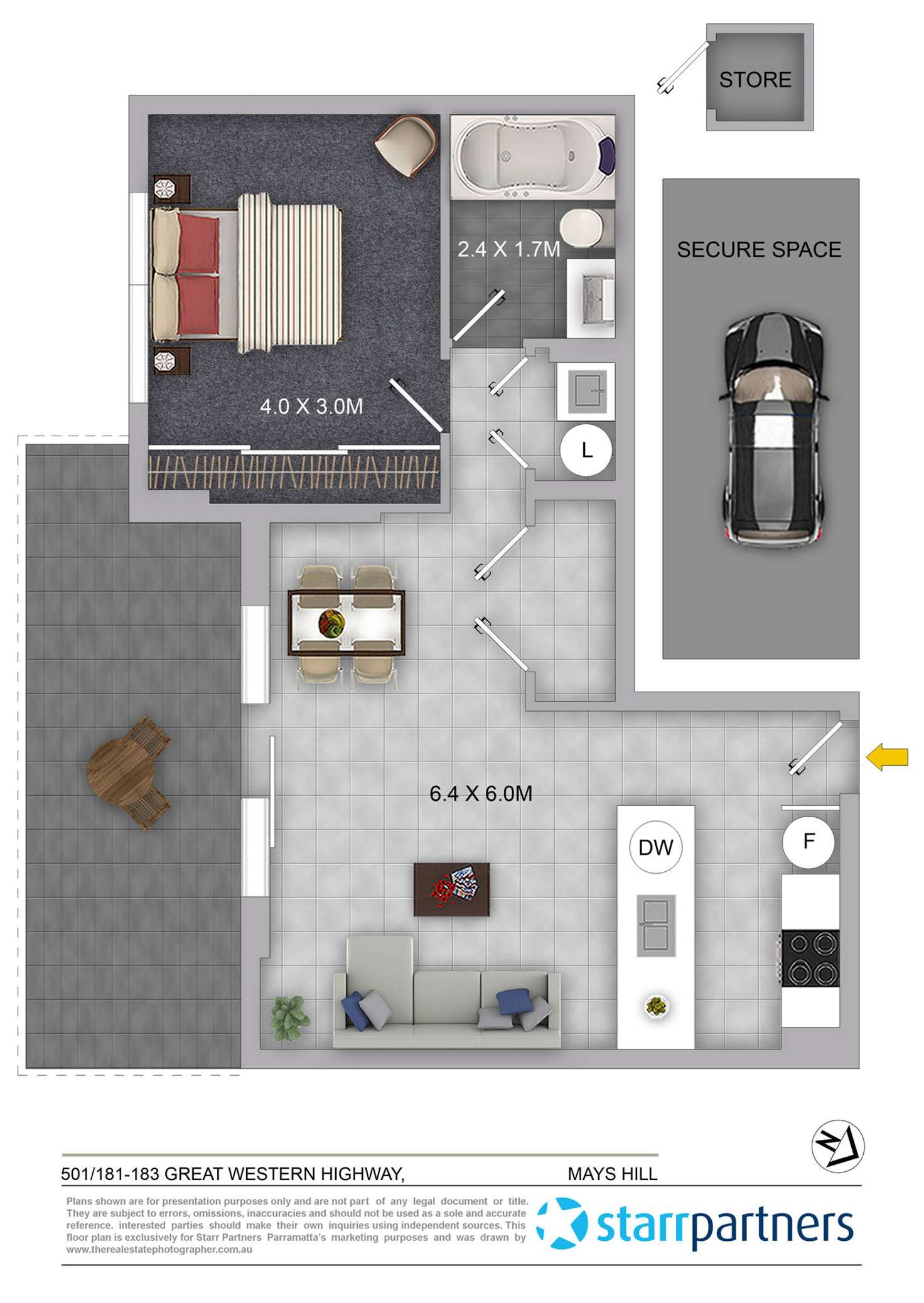 Floorplan of Homely apartment listing, 501/181-183 Great Western Highway, Mays Hill NSW 2145