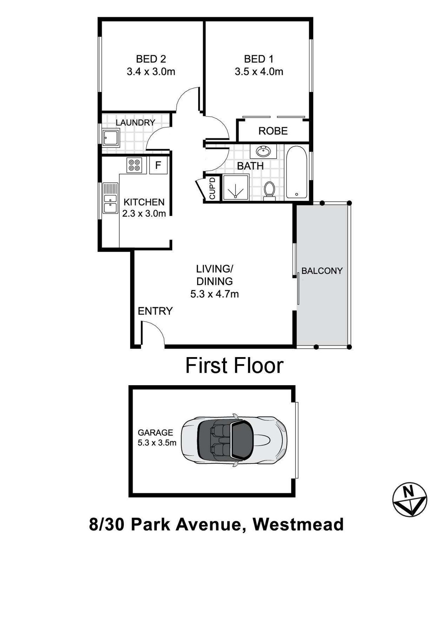 Floorplan of Homely apartment listing, 8/30 Park Avenue, Westmead NSW 2145