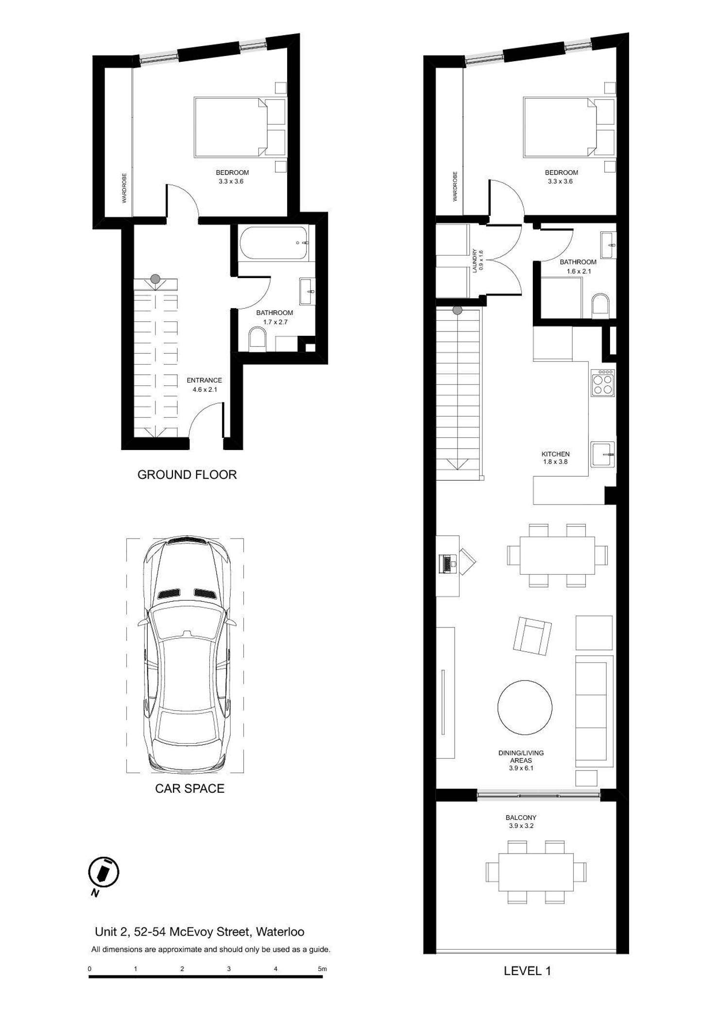 Floorplan of Homely apartment listing, 2/52-54 McEvoy Street, Sydney NSW 2000