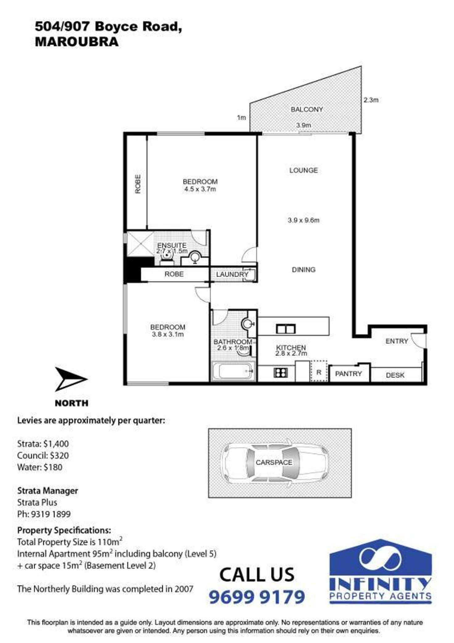Floorplan of Homely apartment listing, 504/97 Boyce Road, Maroubra NSW 2035