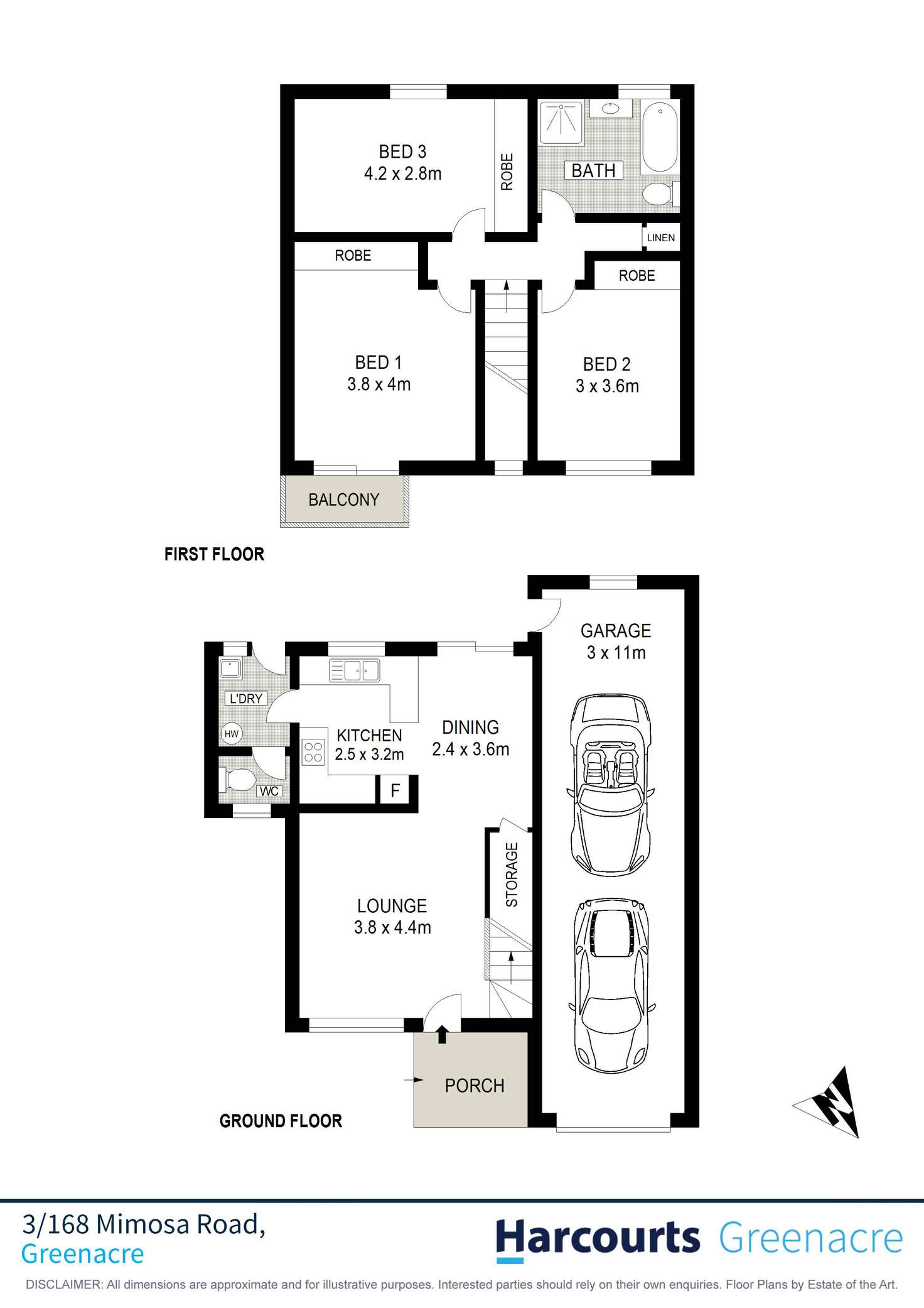 Floorplan of Homely townhouse listing, 3/168 Mimosa Road, Greenacre NSW 2190
