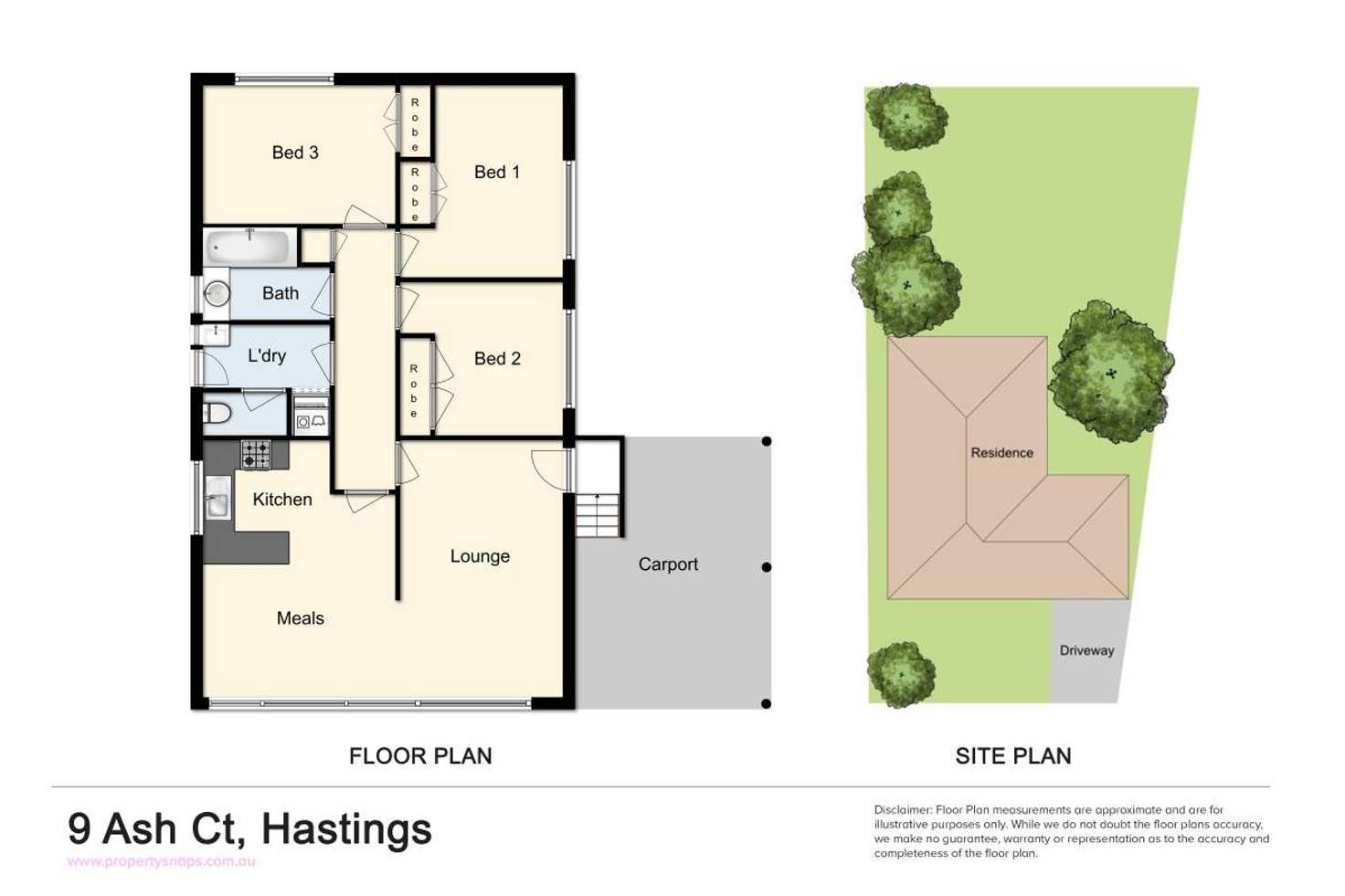 Floorplan of Homely house listing, 9 Ash Court, Hastings VIC 3915