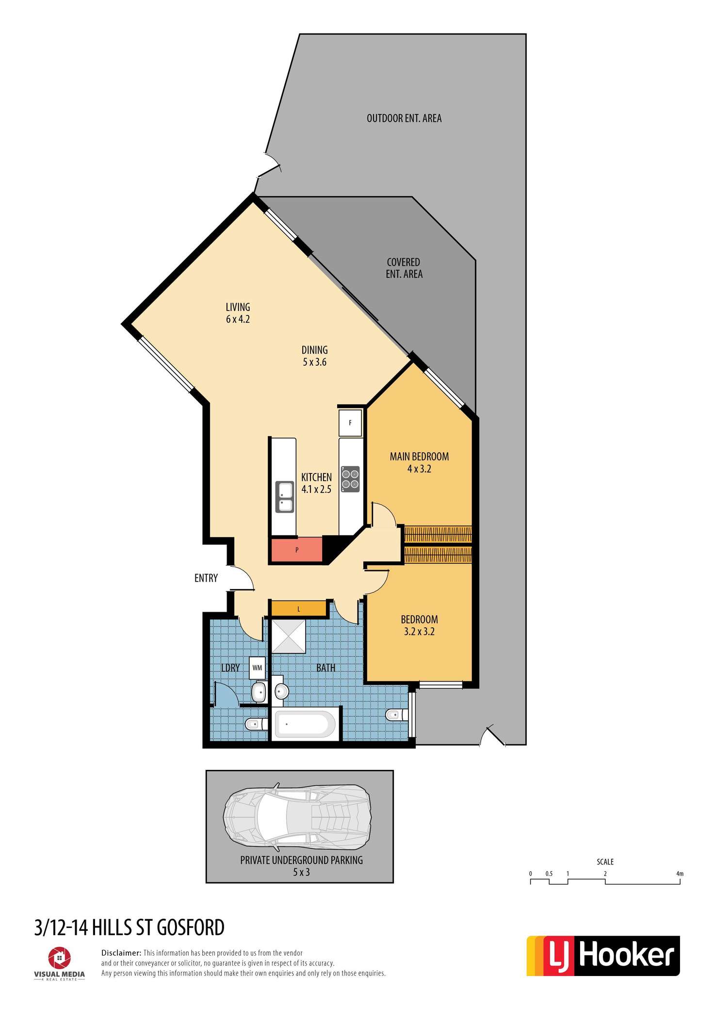 Floorplan of Homely unit listing, 3/12-14 Hills Street, Gosford NSW 2250