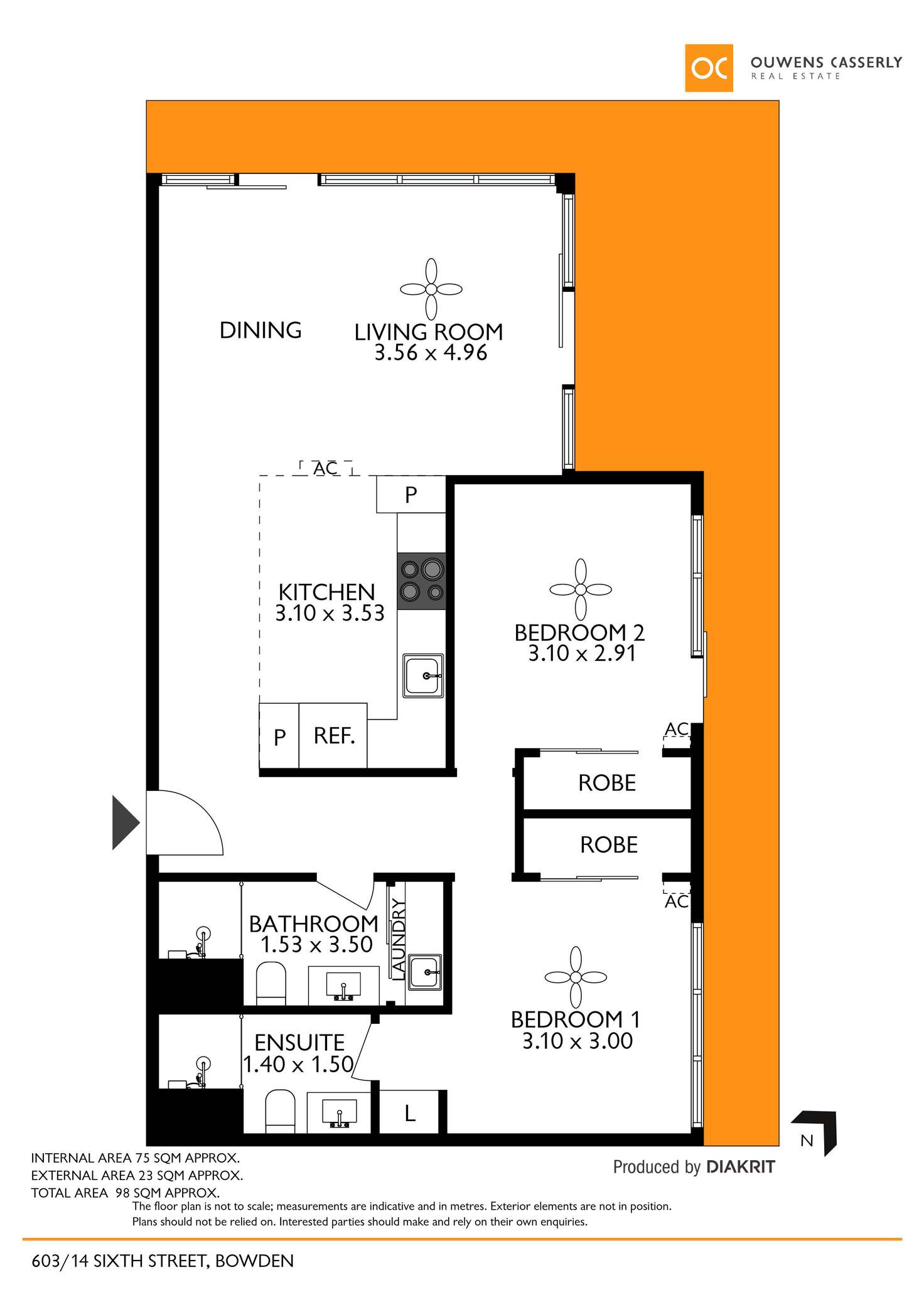 Floorplan of Homely unit listing, 603/14 Sixth Avenue, Bowden SA 5007