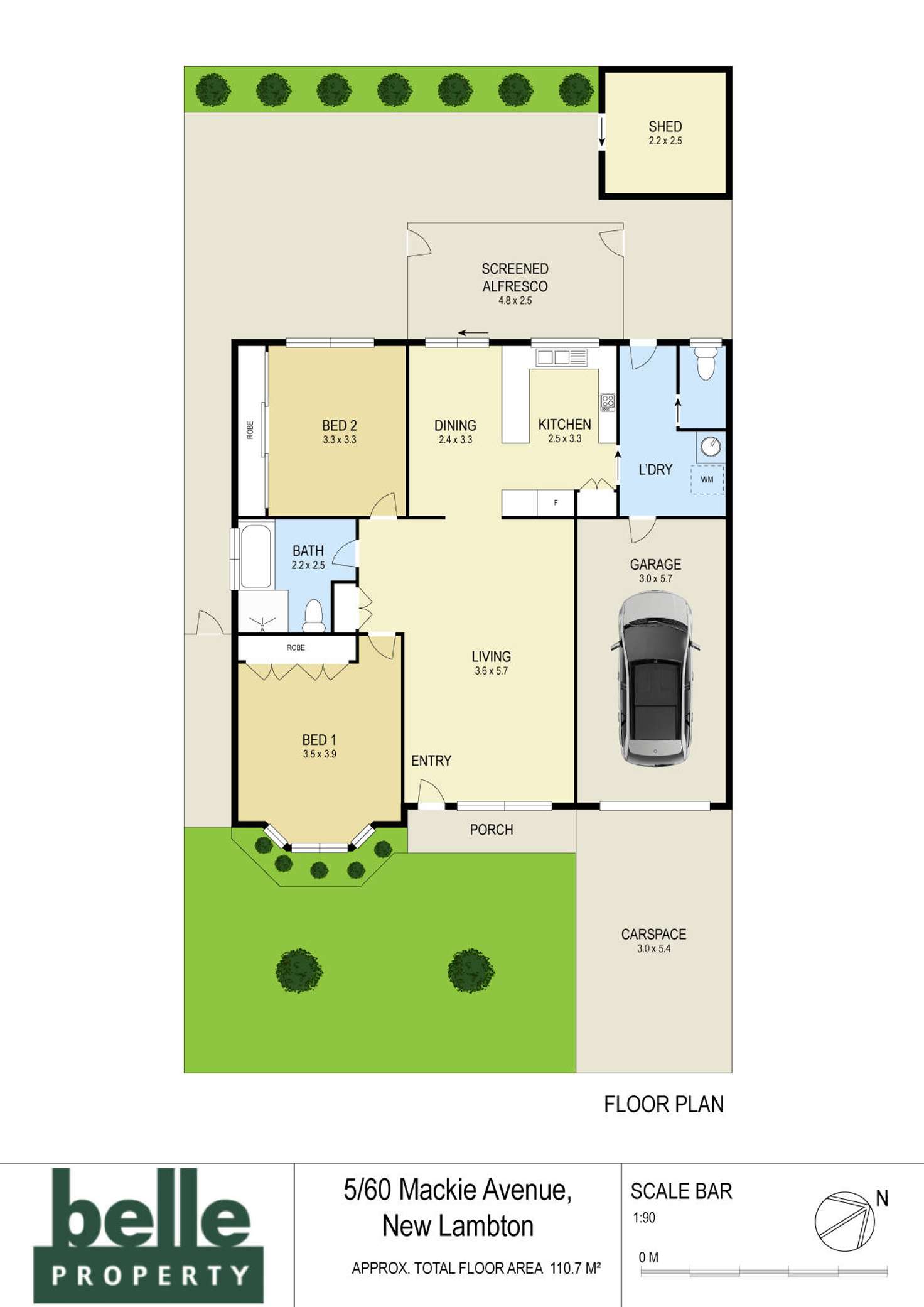 Floorplan of Homely villa listing, 5/60 Mackie Avenue, New Lambton NSW 2305