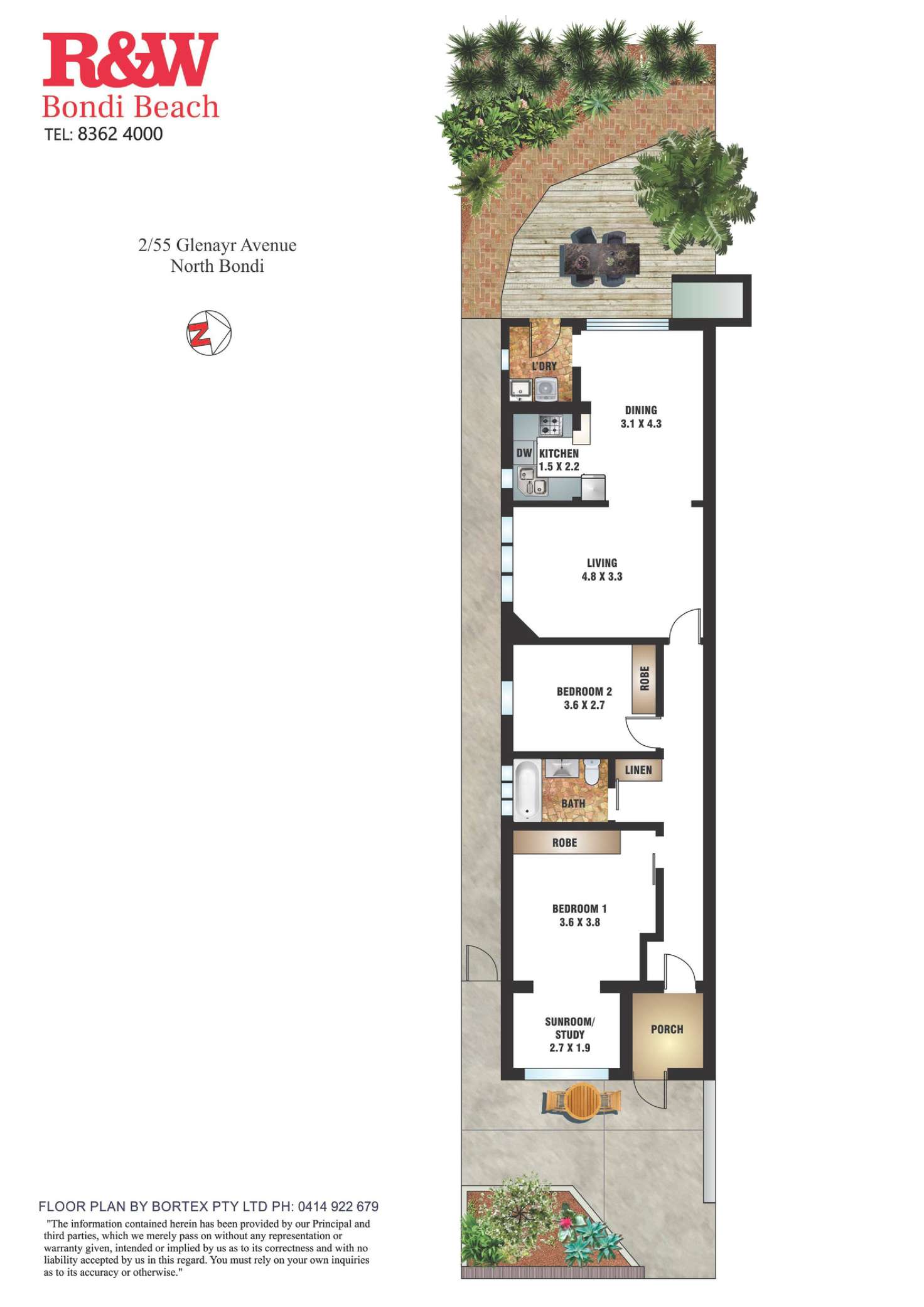 Floorplan of Homely apartment listing, 2/55 Glenayr Avenue, North Bondi NSW 2026