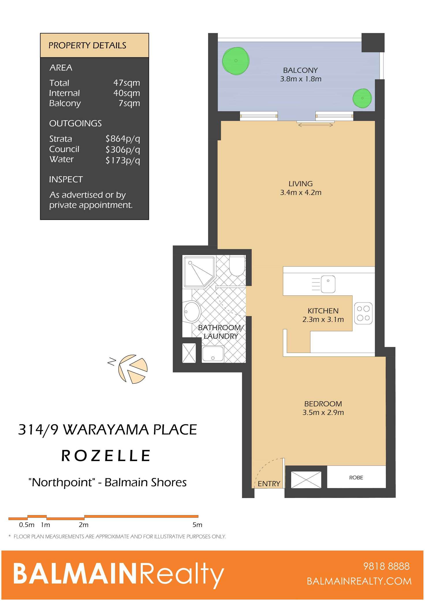 Floorplan of Homely apartment listing, 314/9 Warayama Place, Rozelle NSW 2039