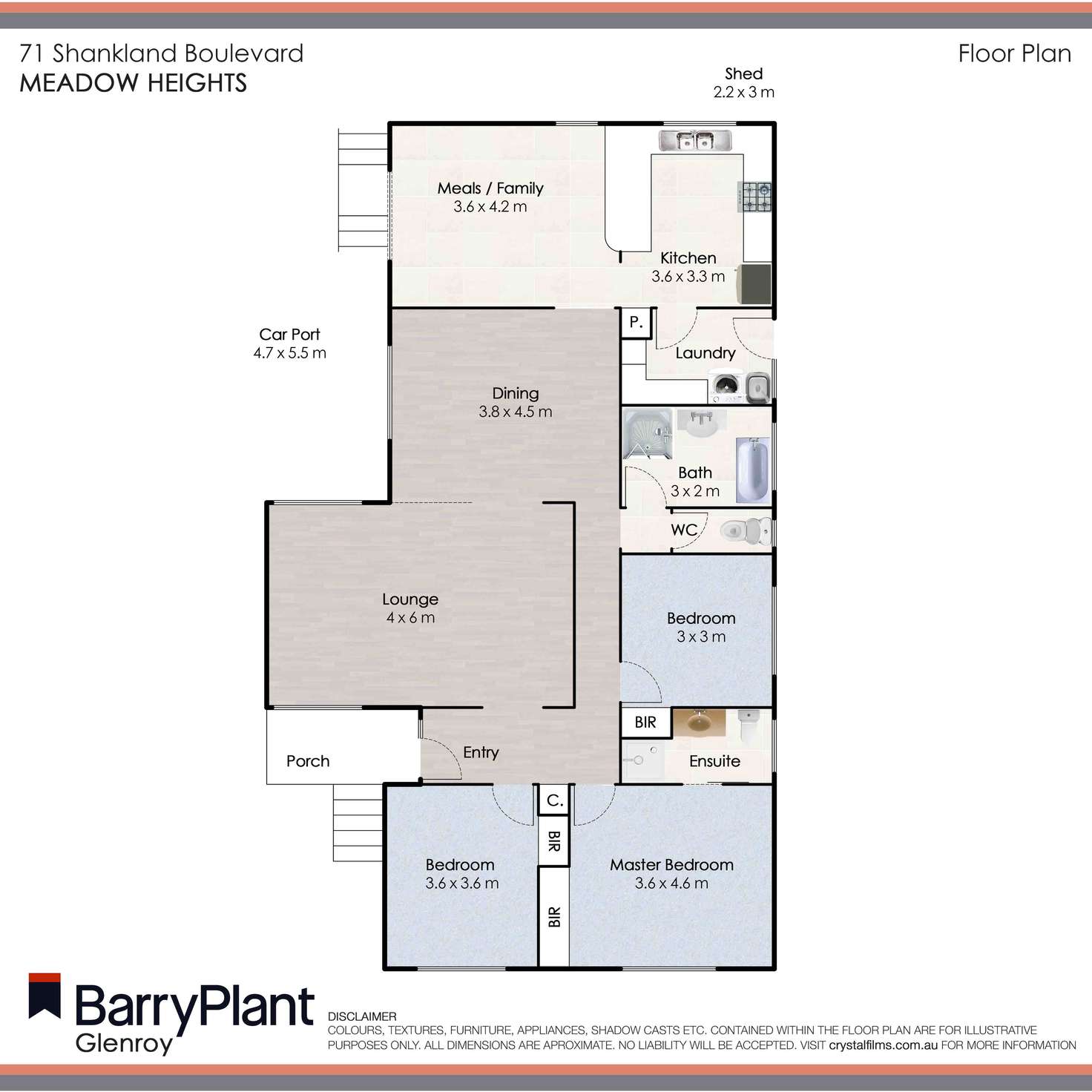 Floorplan of Homely house listing, 71 Shankland Boulevard, Meadow Heights VIC 3048