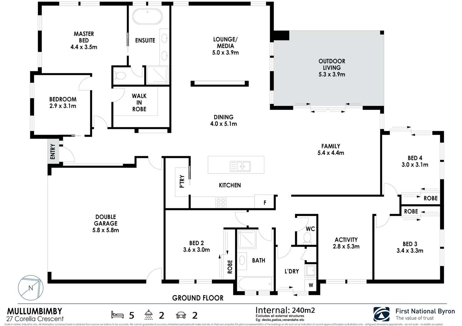 Floorplan of Homely house listing, 27 Corella Crescent, Mullumbimby NSW 2482