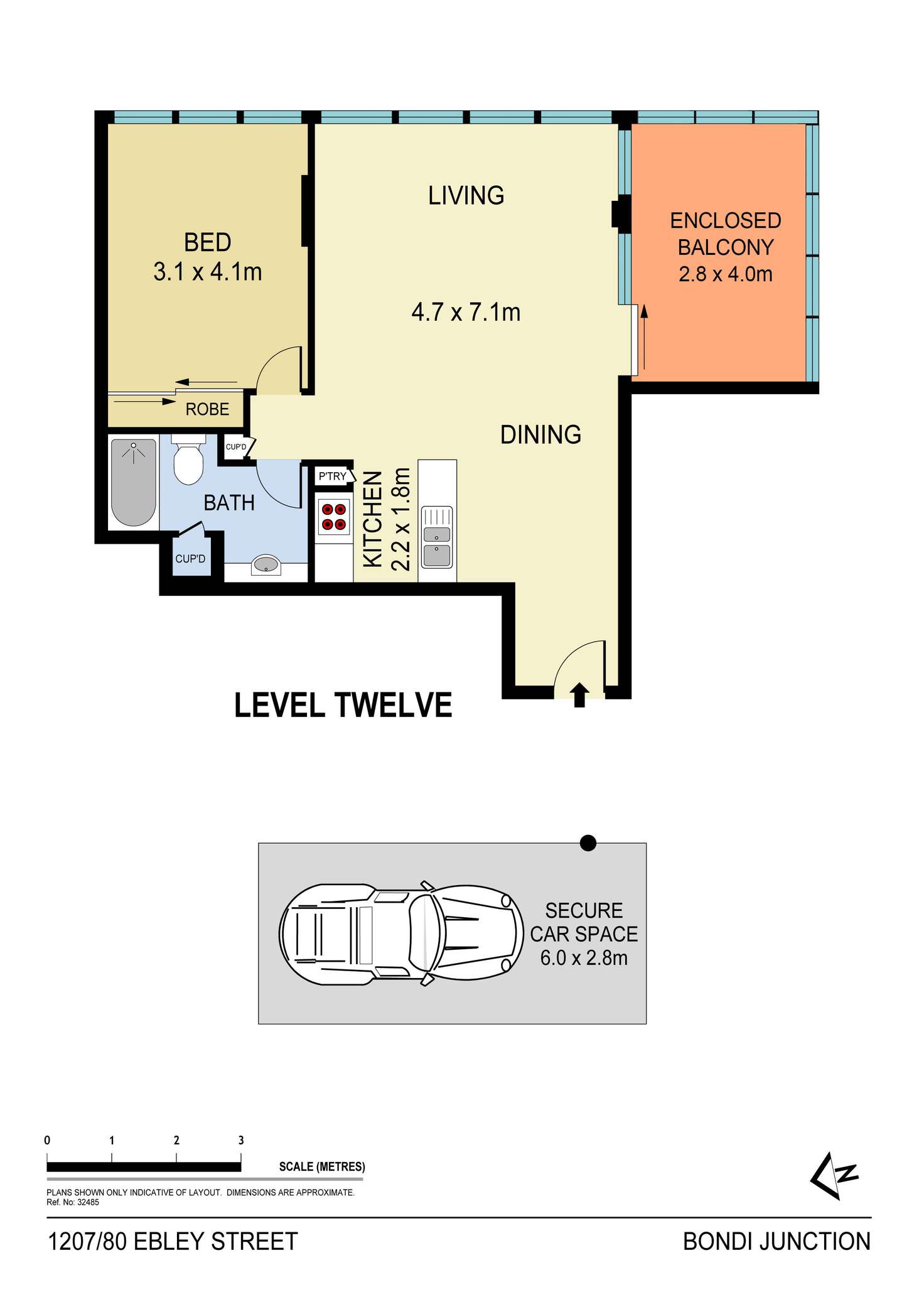 Floorplan of Homely apartment listing, 1207/80 Ebley Street, Bondi Junction NSW 2022