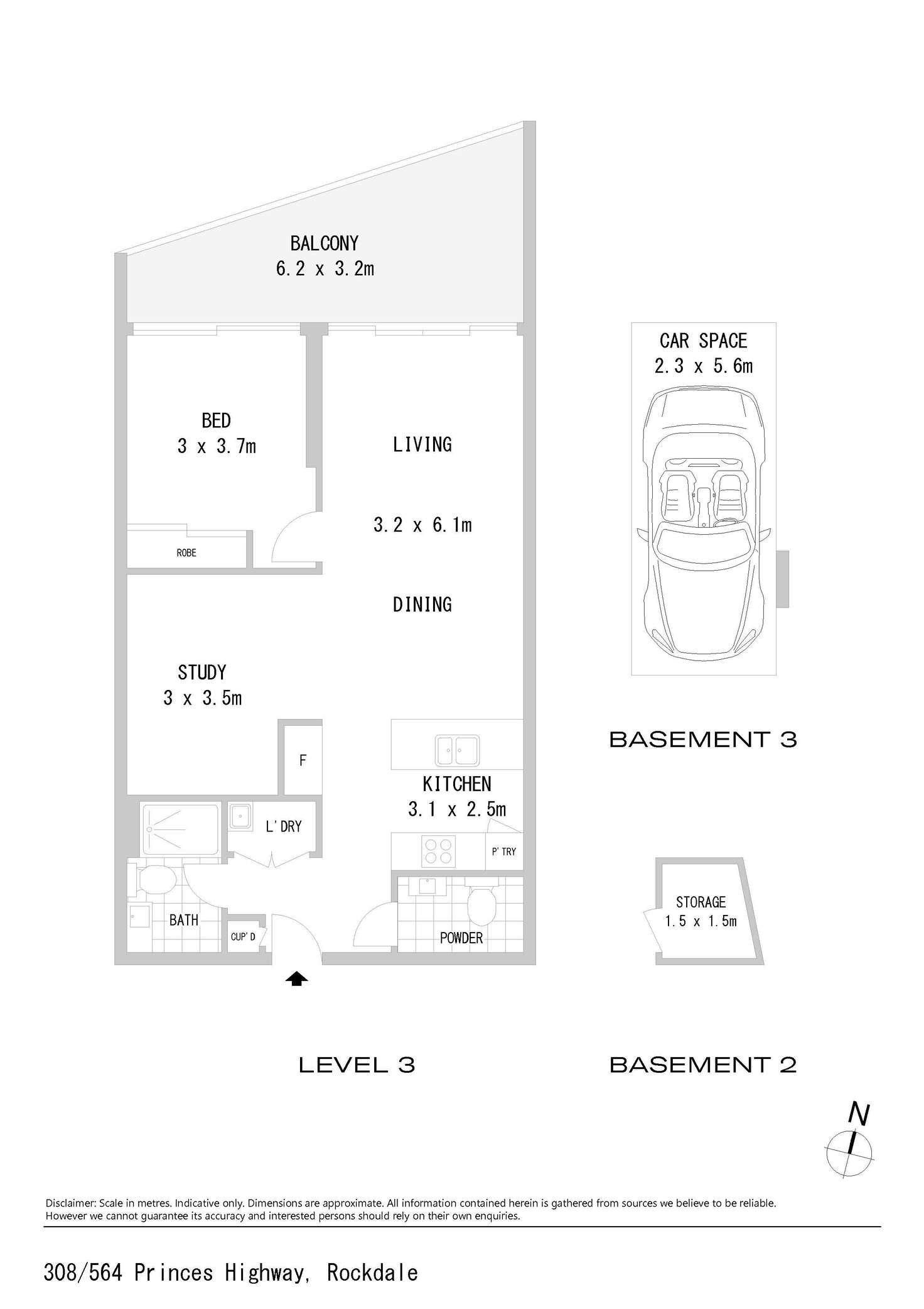 Floorplan of Homely apartment listing, 308/564 Princes Highway, Rockdale NSW 2216