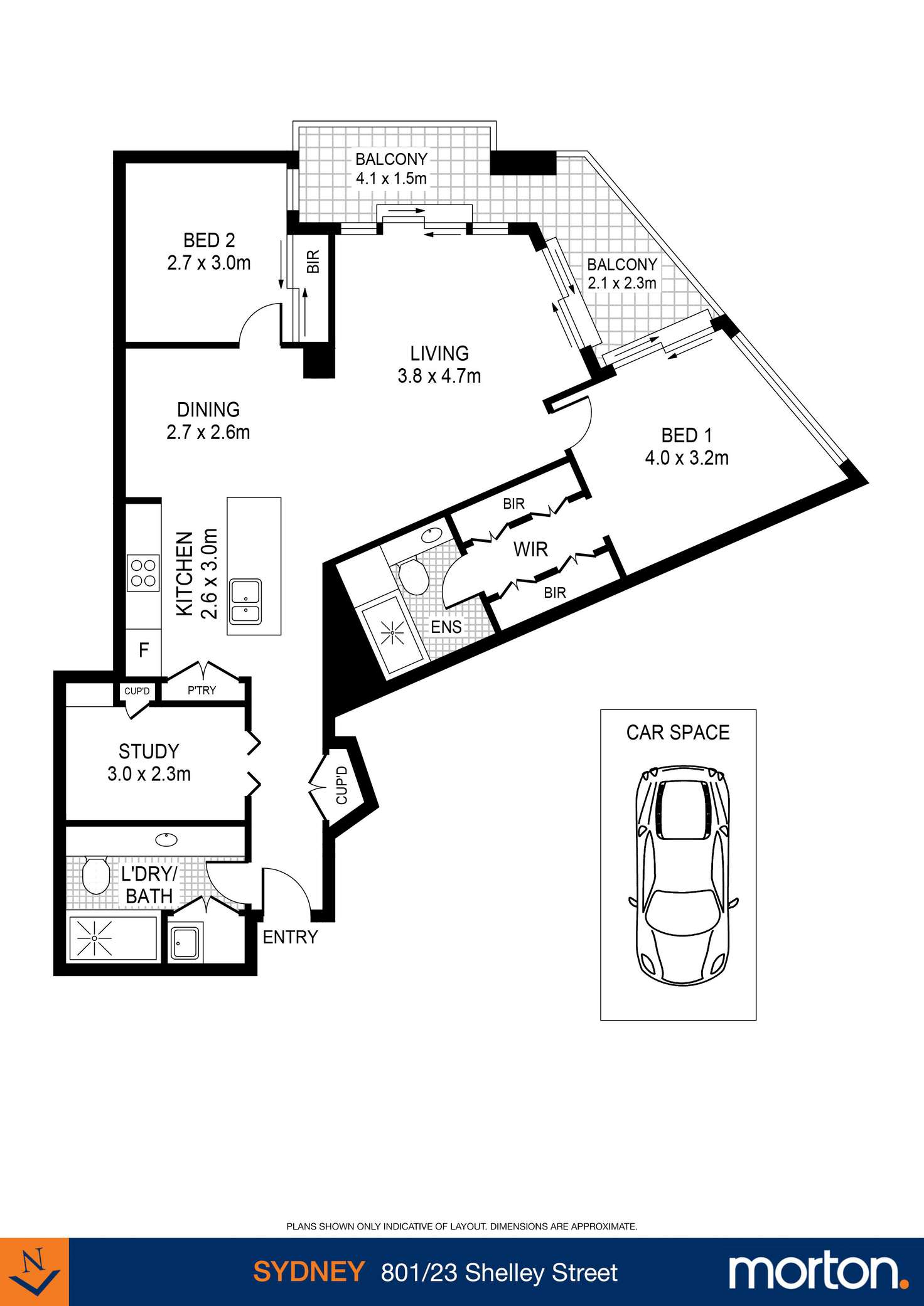 Floorplan of Homely apartment listing, 801/23 Shelley Street, Sydney NSW 2000