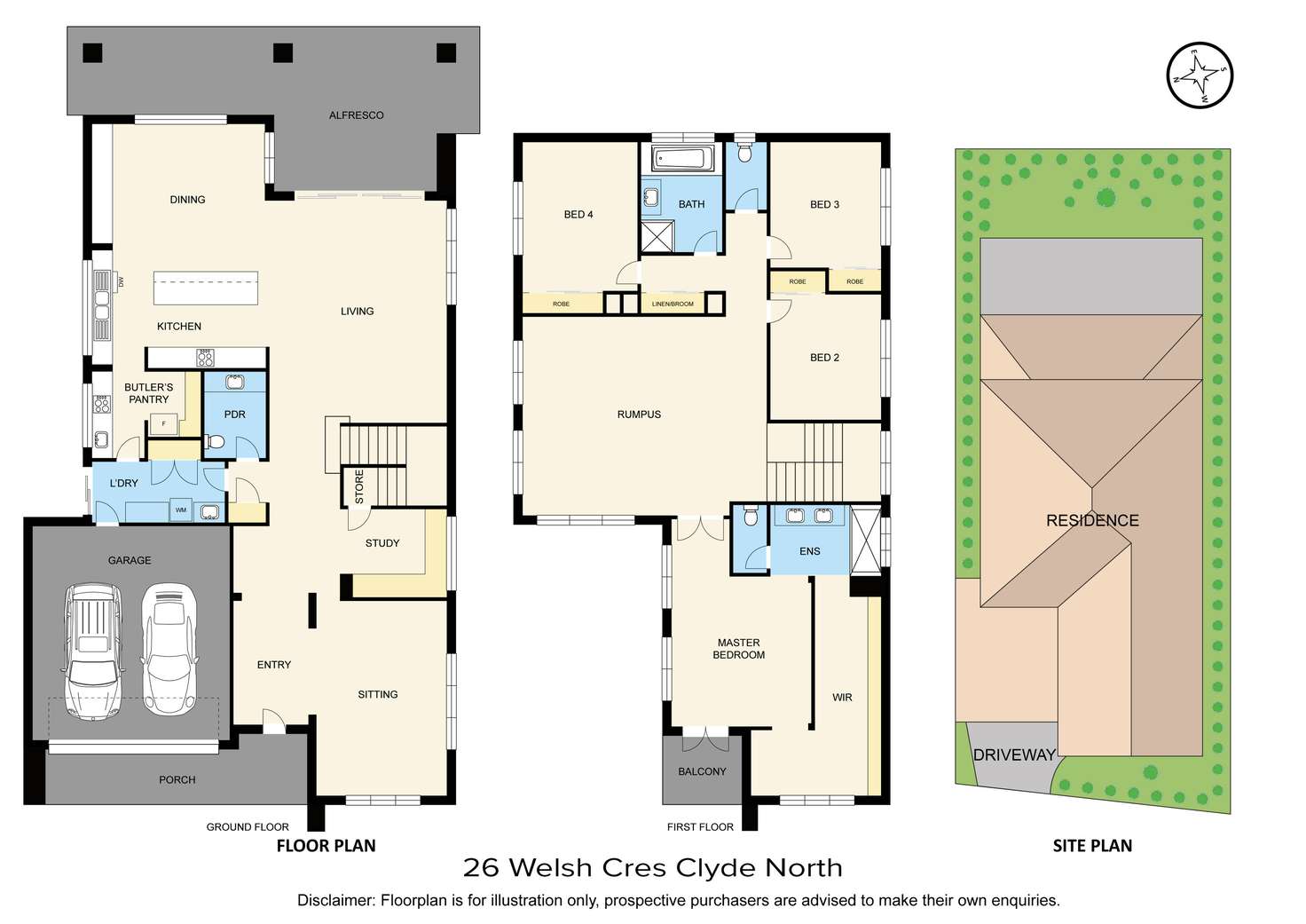 Floorplan of Homely house listing, 26 Welsh Crescent, Clyde North VIC 3978