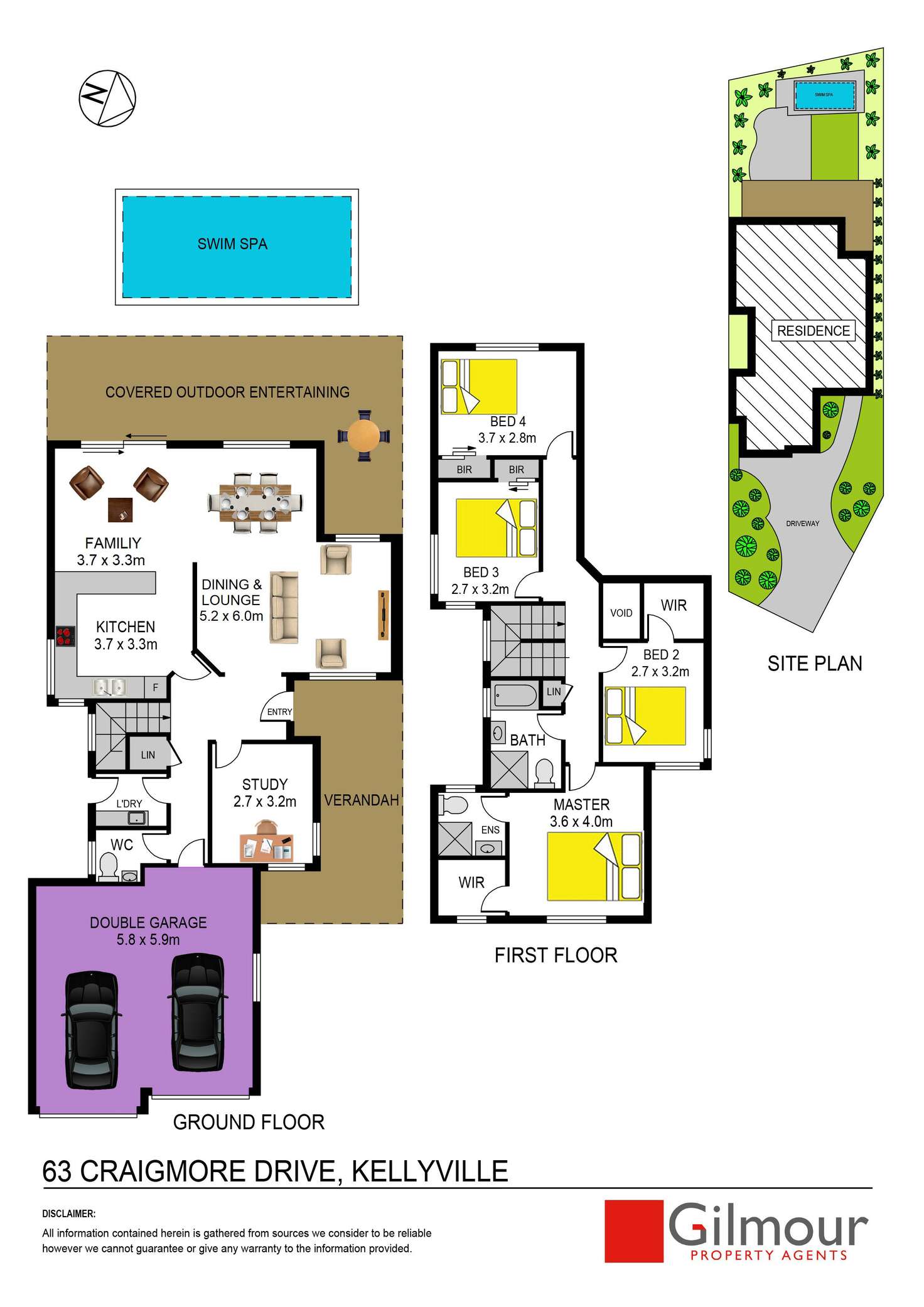 Floorplan of Homely house listing, 63 Craigmore Drive, Kellyville NSW 2155