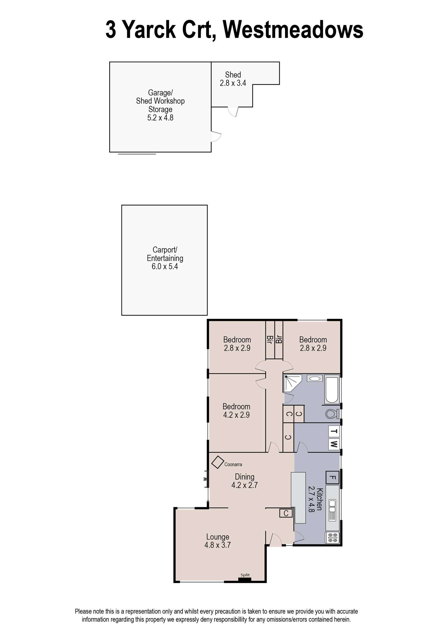 Floorplan of Homely house listing, 3 Yarck Court, Westmeadows VIC 3049