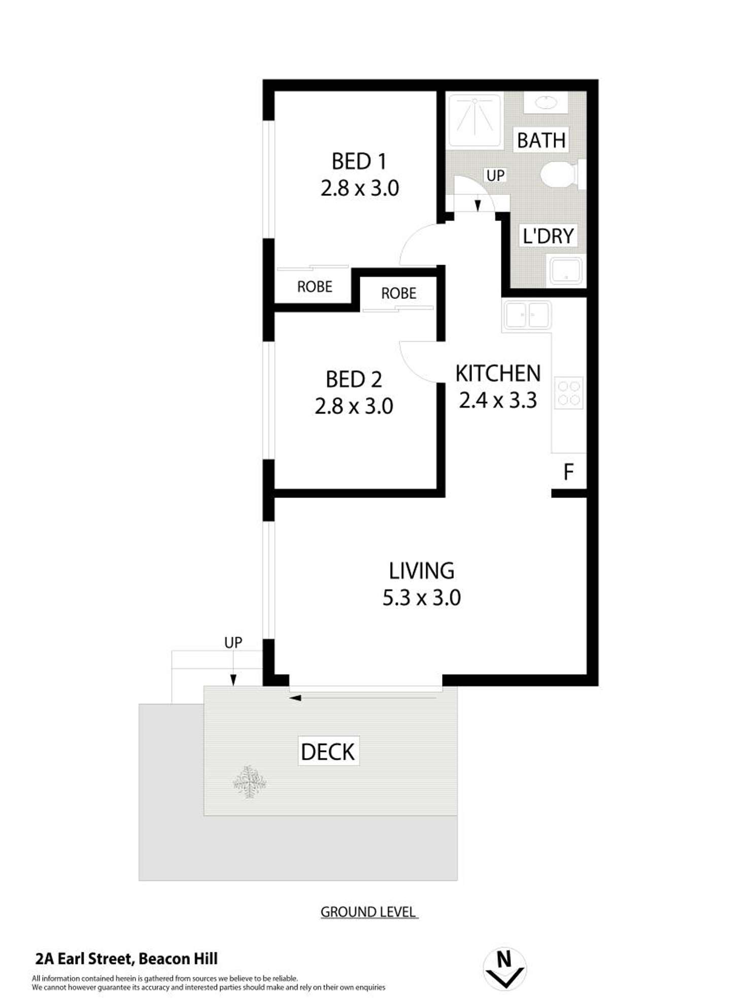 Floorplan of Homely unit listing, 2A Earl Street, Beacon Hill NSW 2100