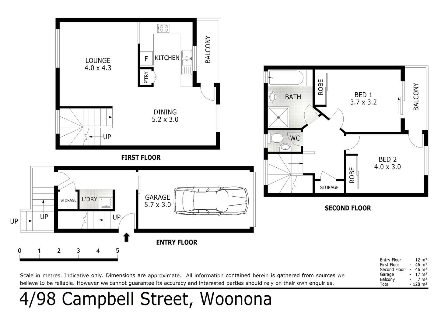 Floorplan of Homely townhouse listing, 4/98-100 Campbell Street, Woonona NSW 2517