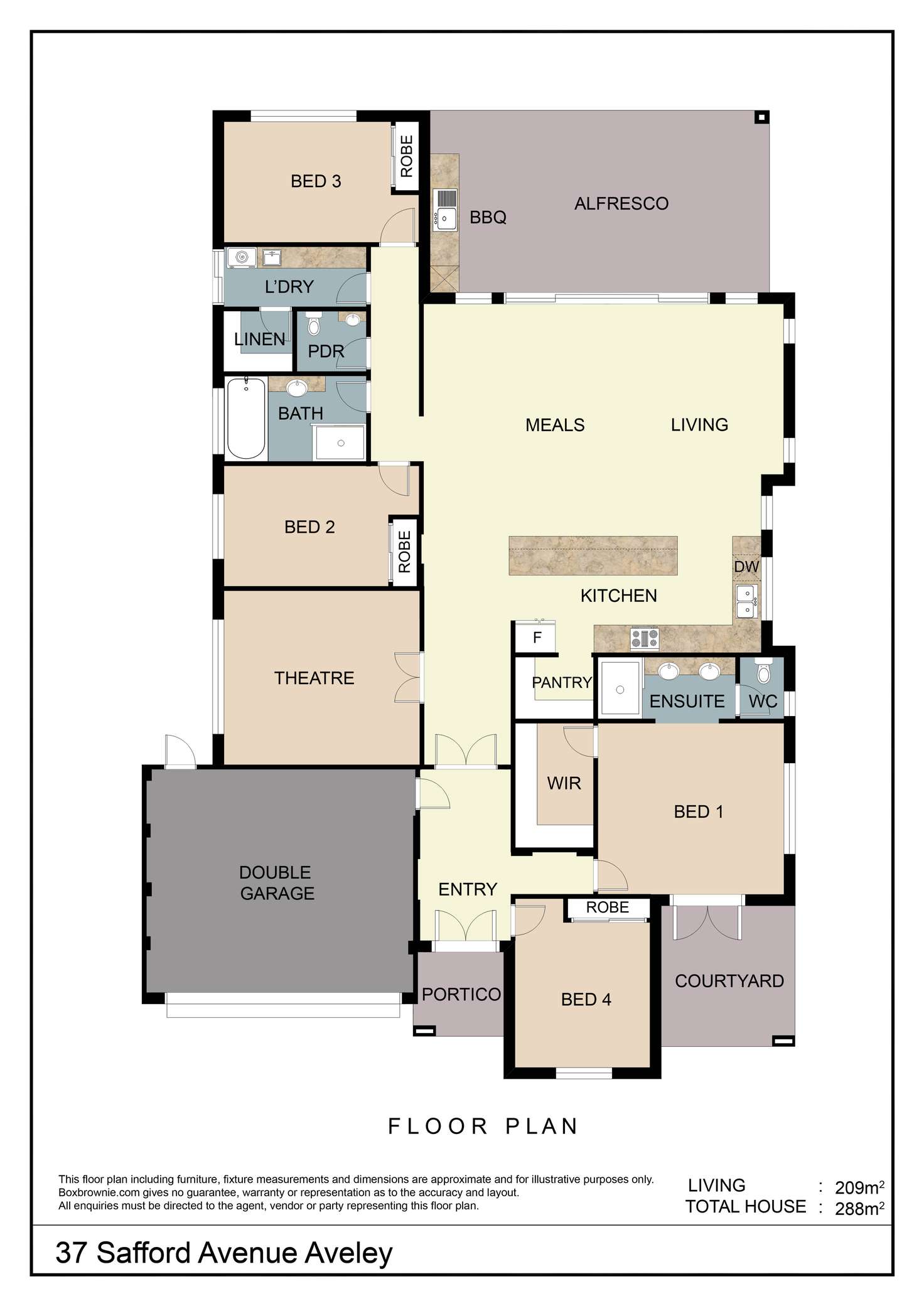 Floorplan of Homely house listing, 37 Safford Avenue, Aveley WA 6069