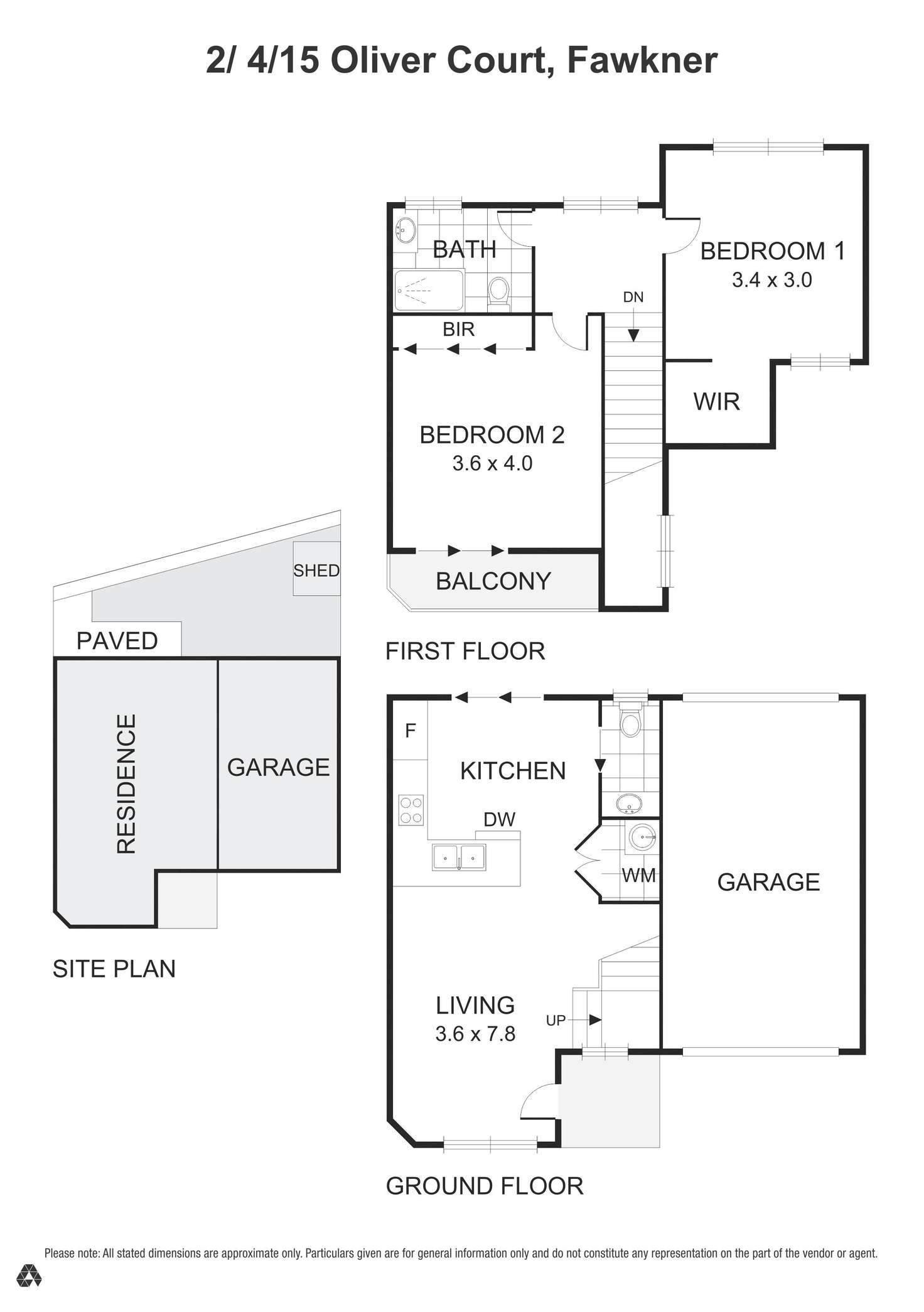 Floorplan of Homely townhouse listing, 2/15 Oliver Court, Fawkner VIC 3060