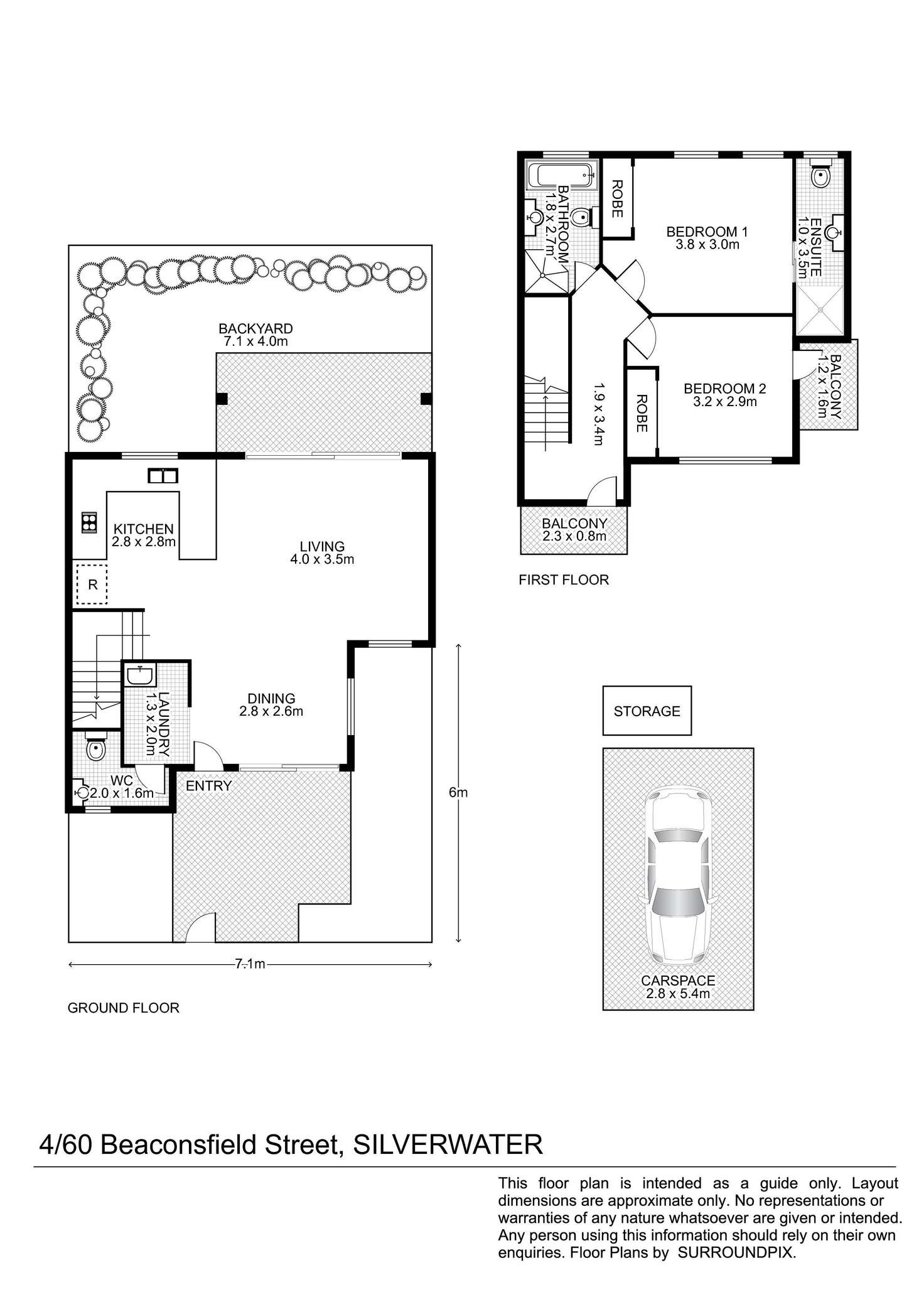 Floorplan of Homely townhouse listing, 4/60 Beaconsfield Street, Silverwater NSW 2128