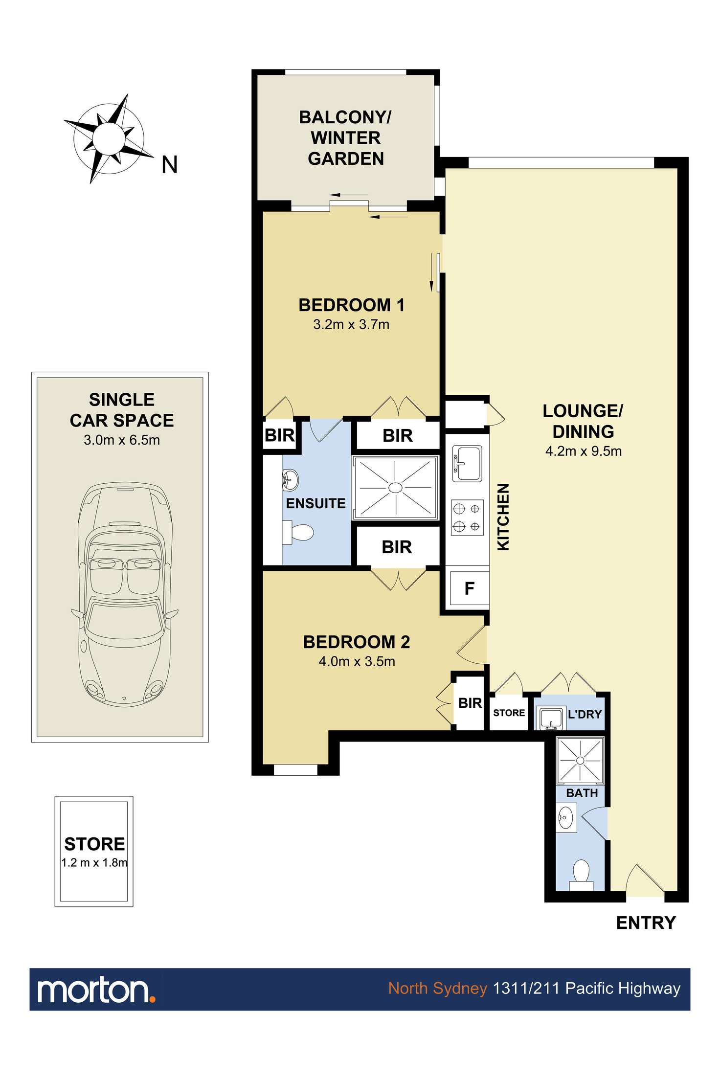 Floorplan of Homely apartment listing, 1311/211 Pacific Highway, North Sydney NSW 2060