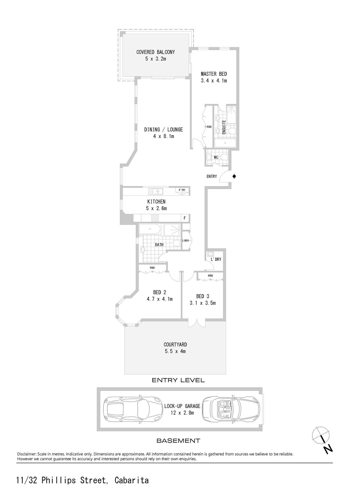 Floorplan of Homely apartment listing, 11/32 Phillips Street, Cabarita NSW 2137