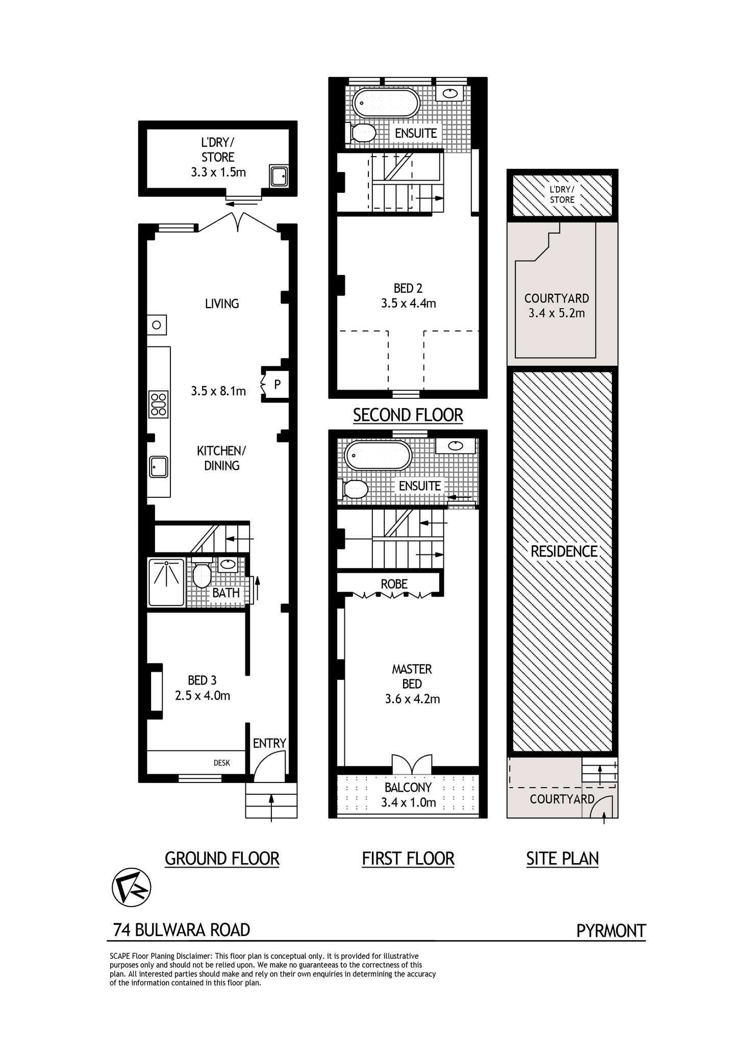 Floorplan of Homely terrace listing, 74 Bulwara Road, Pyrmont NSW 2009