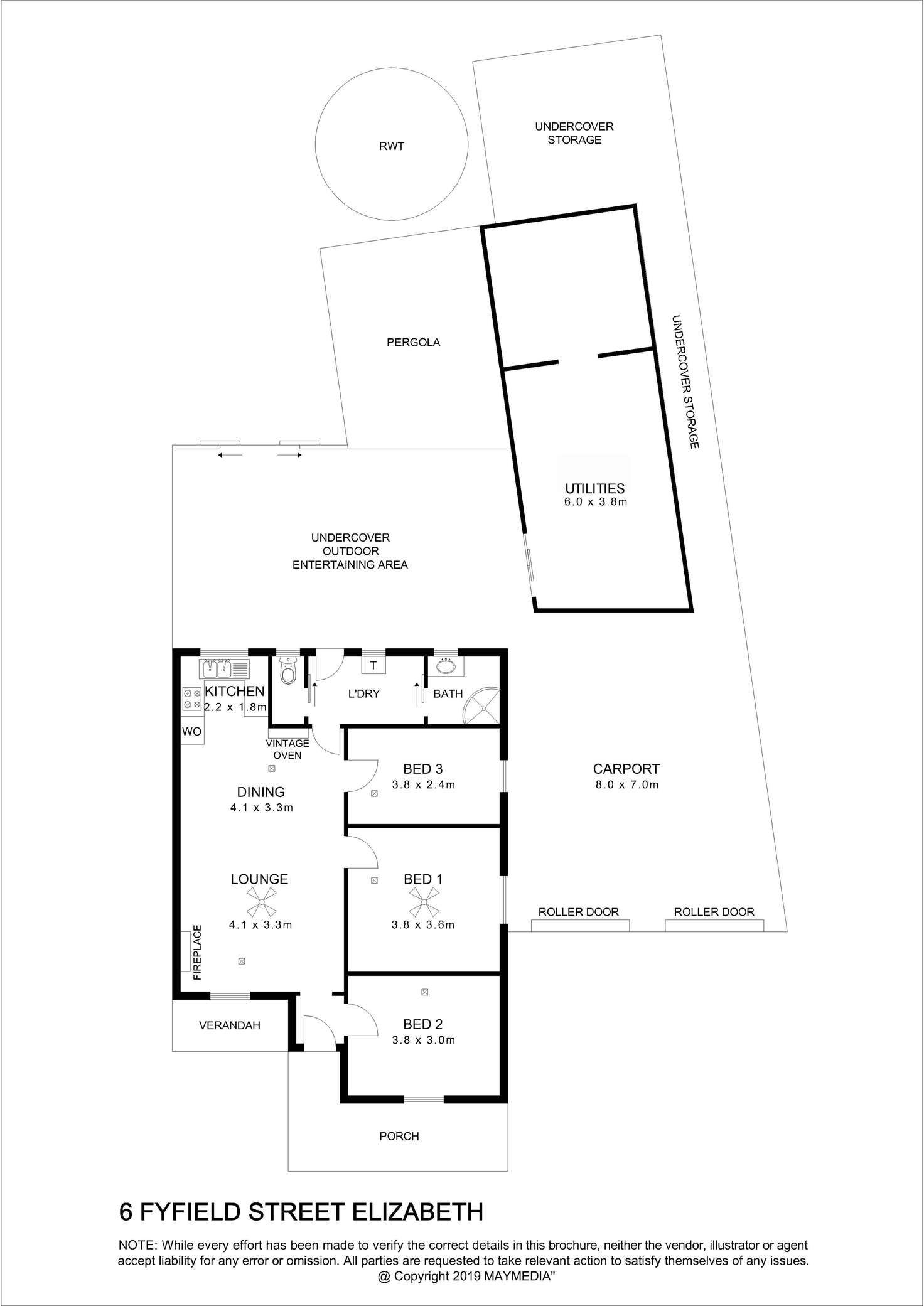 Floorplan of Homely house listing, 6 Fyfield Street, Elizabeth SA 5112