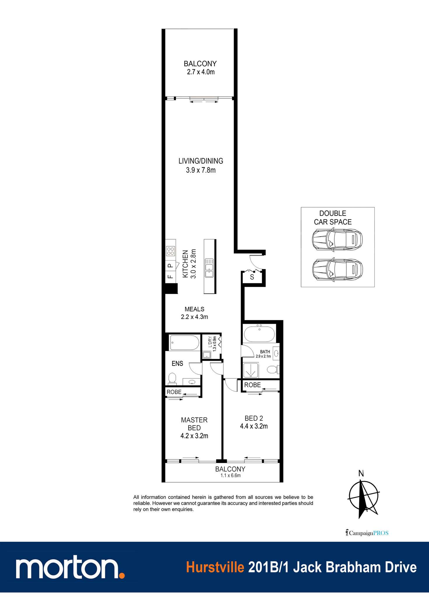 Floorplan of Homely apartment listing, 201B/1 Jack Brabham Drive, Hurstville NSW 2220