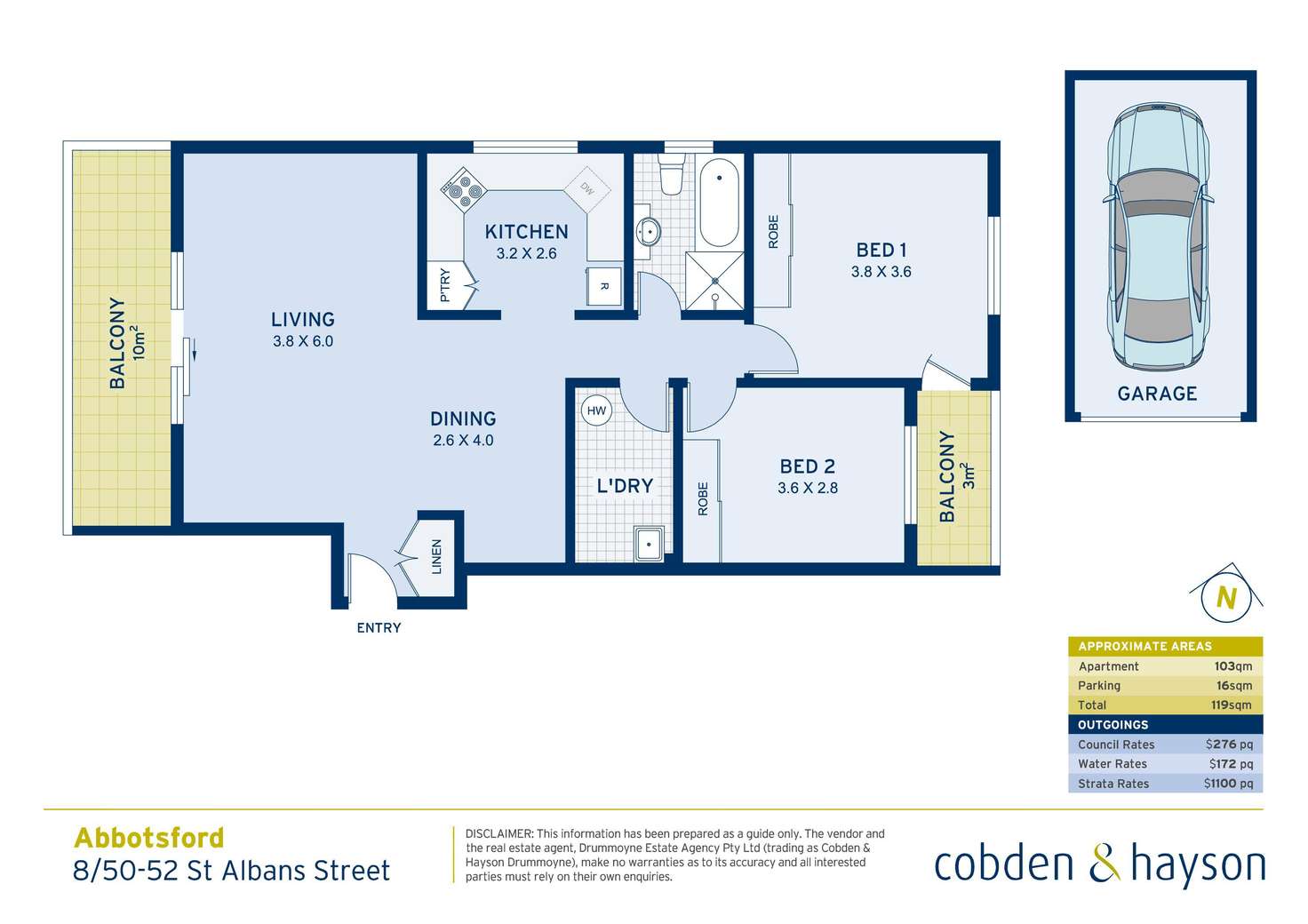 Floorplan of Homely apartment listing, 8/50-52 St Albans Street, Abbotsford NSW 2046