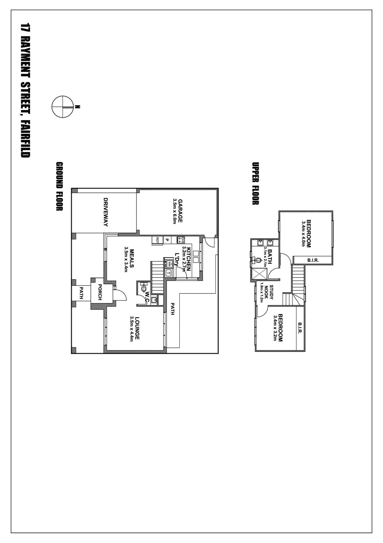Floorplan of Homely townhouse listing, 17 Rayment Street, Fairfield VIC 3078