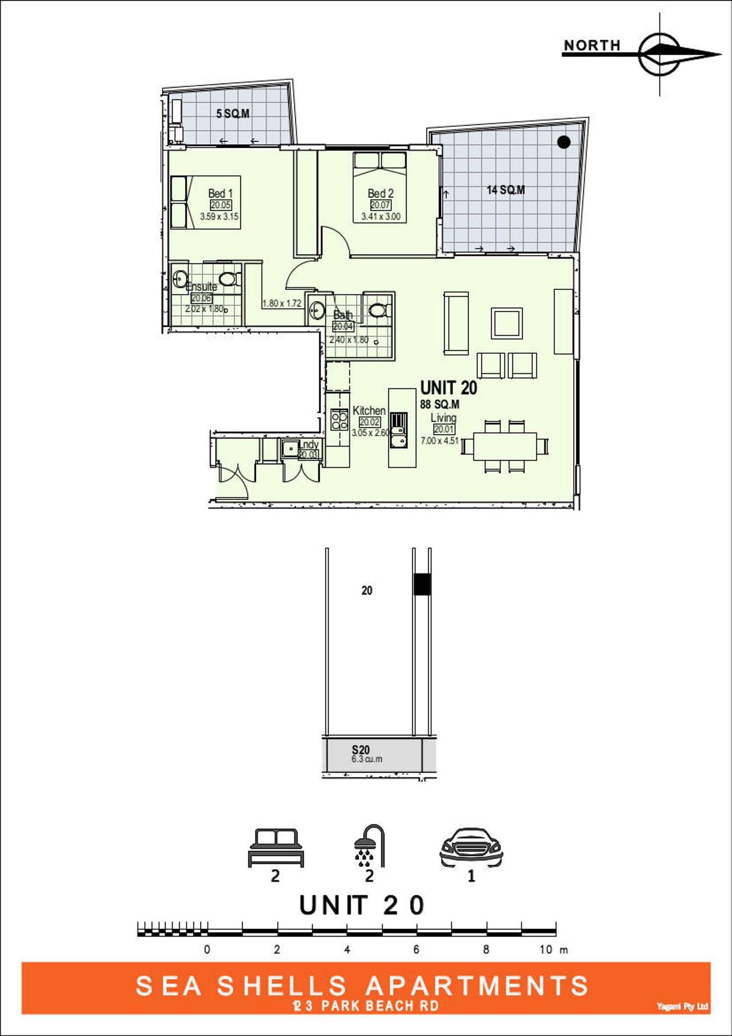 Floorplan of Homely apartment listing, 20/123 Park Beach Road, Coffs Harbour NSW 2450