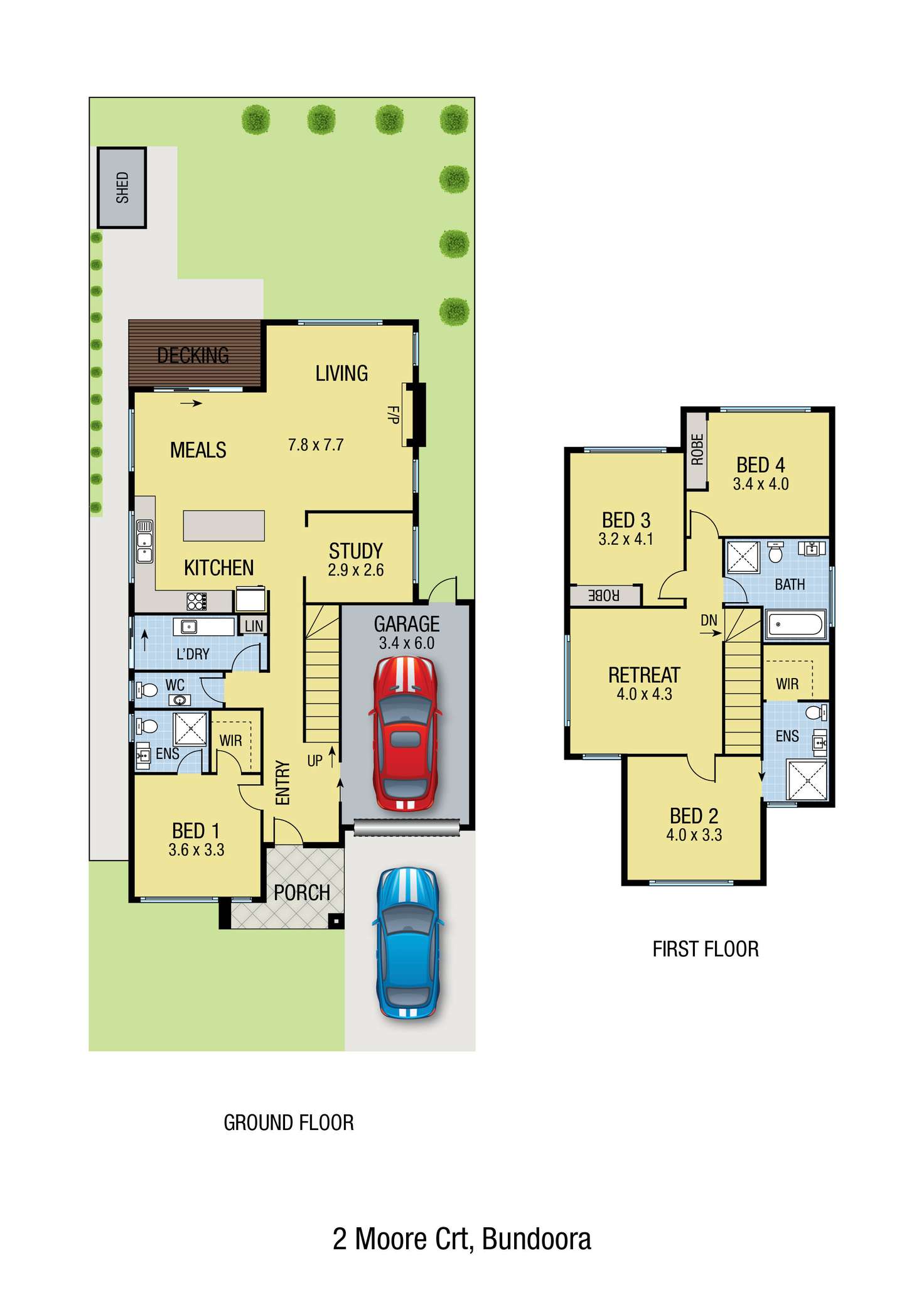 Floorplan of Homely townhouse listing, 2 Moore Court, Bundoora VIC 3083