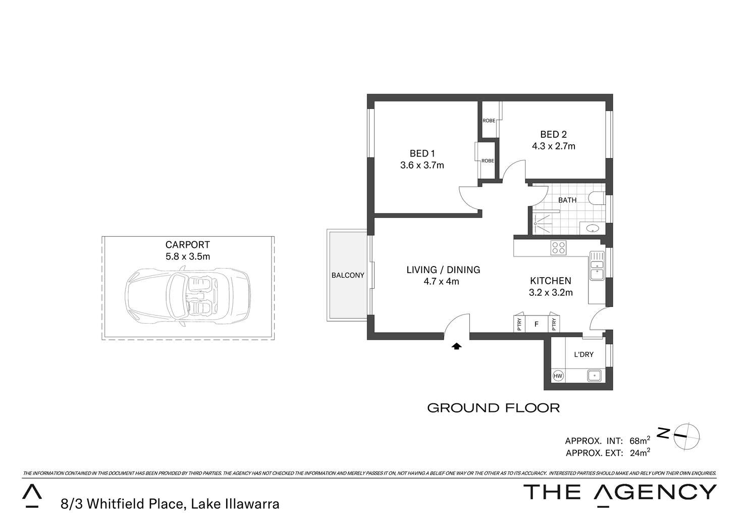 Floorplan of Homely apartment listing, 8/3 Whitfield Place, Lake Illawarra NSW 2528