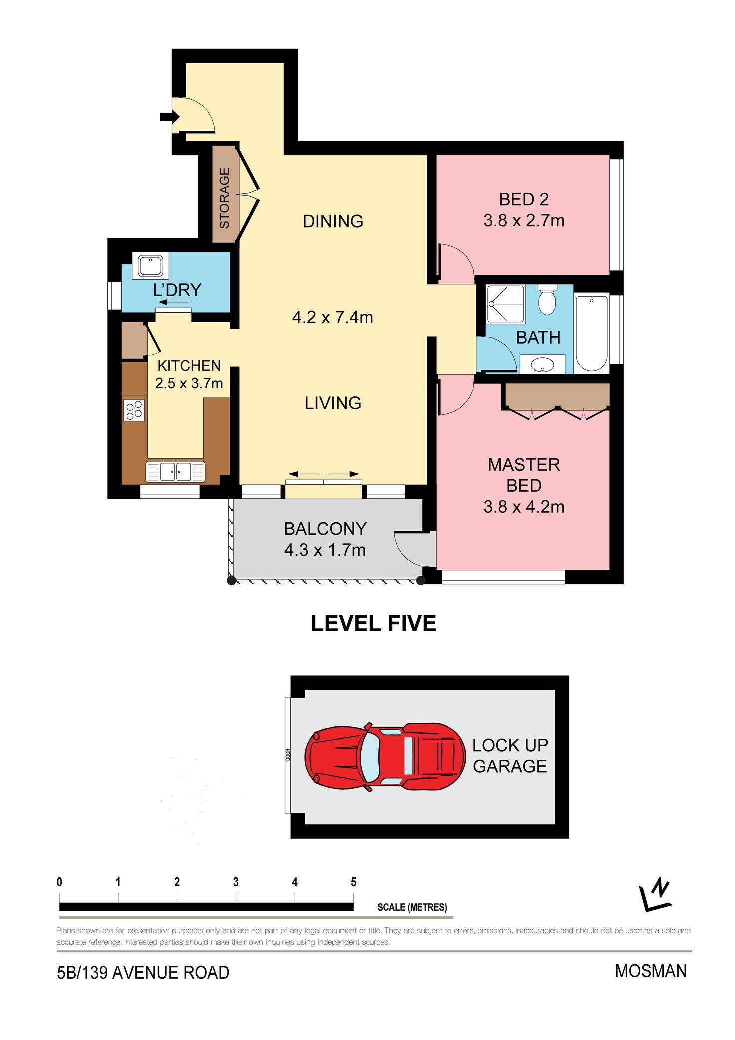 Floorplan of Homely unit listing, 5B/139 Avenue Road, Mosman NSW 2088