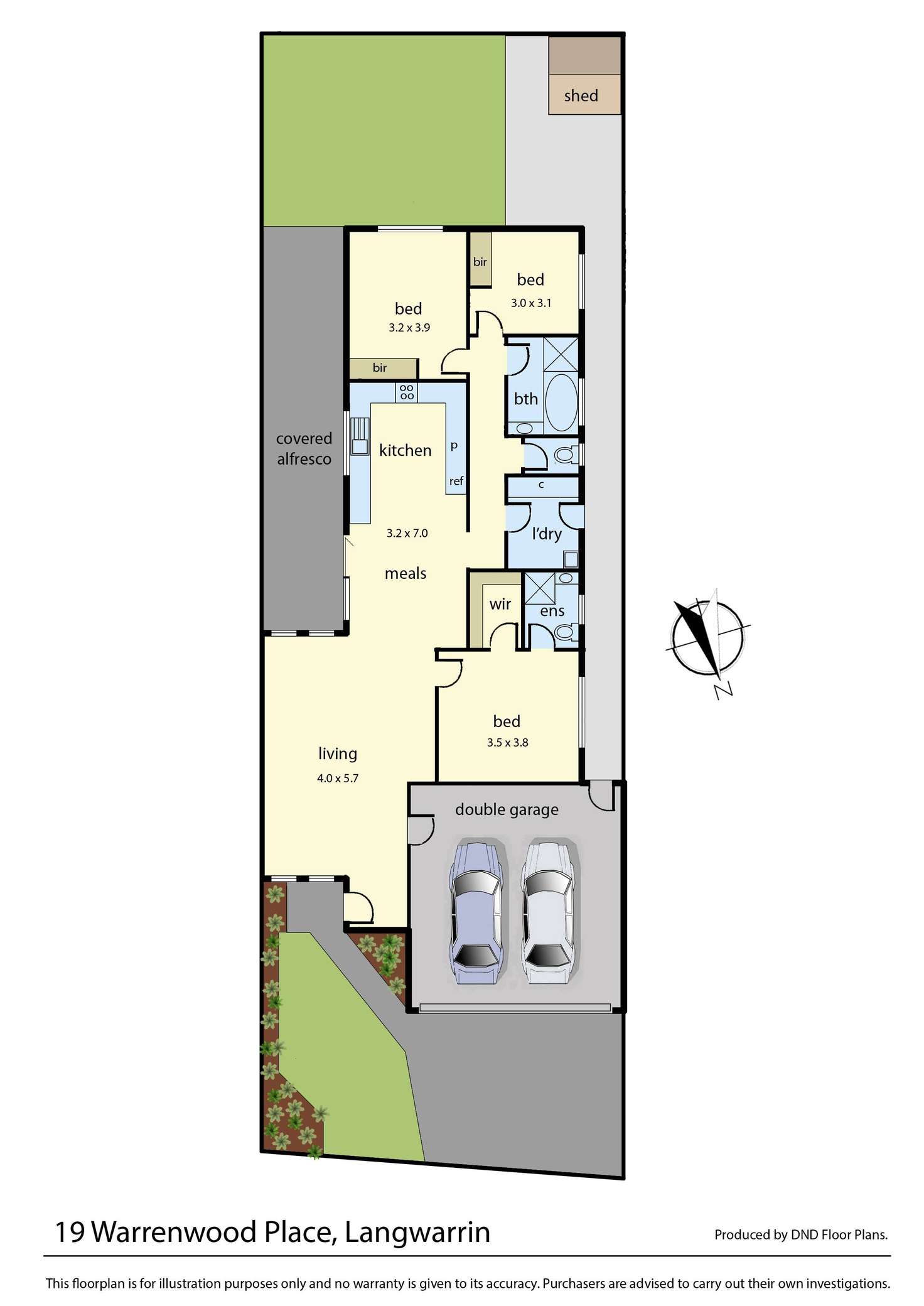 Floorplan of Homely house listing, 19 Warrenwood Place, Langwarrin VIC 3910