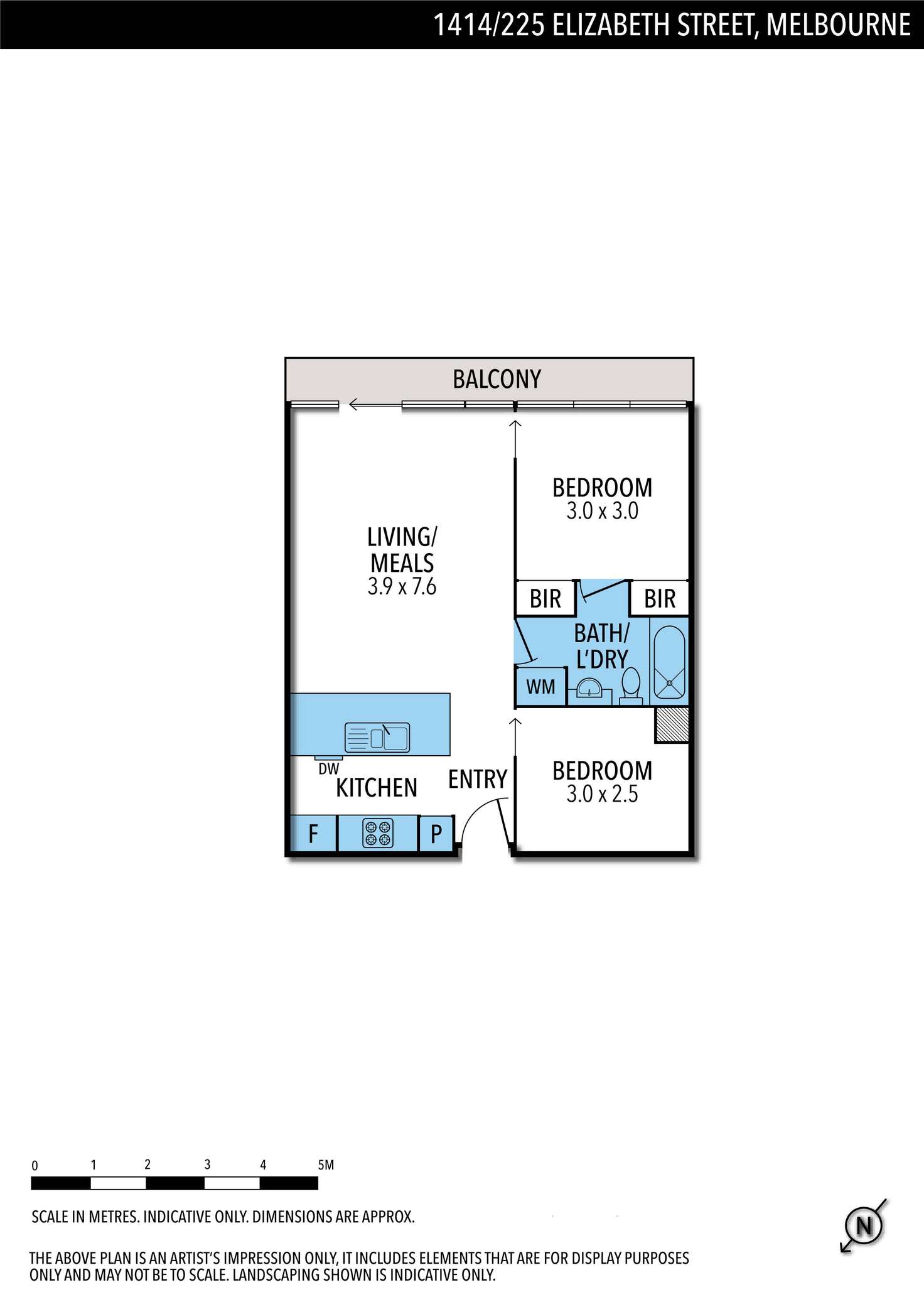 Floorplan of Homely apartment listing, 1404/225 Elizabeth Street, Melbourne VIC 3000