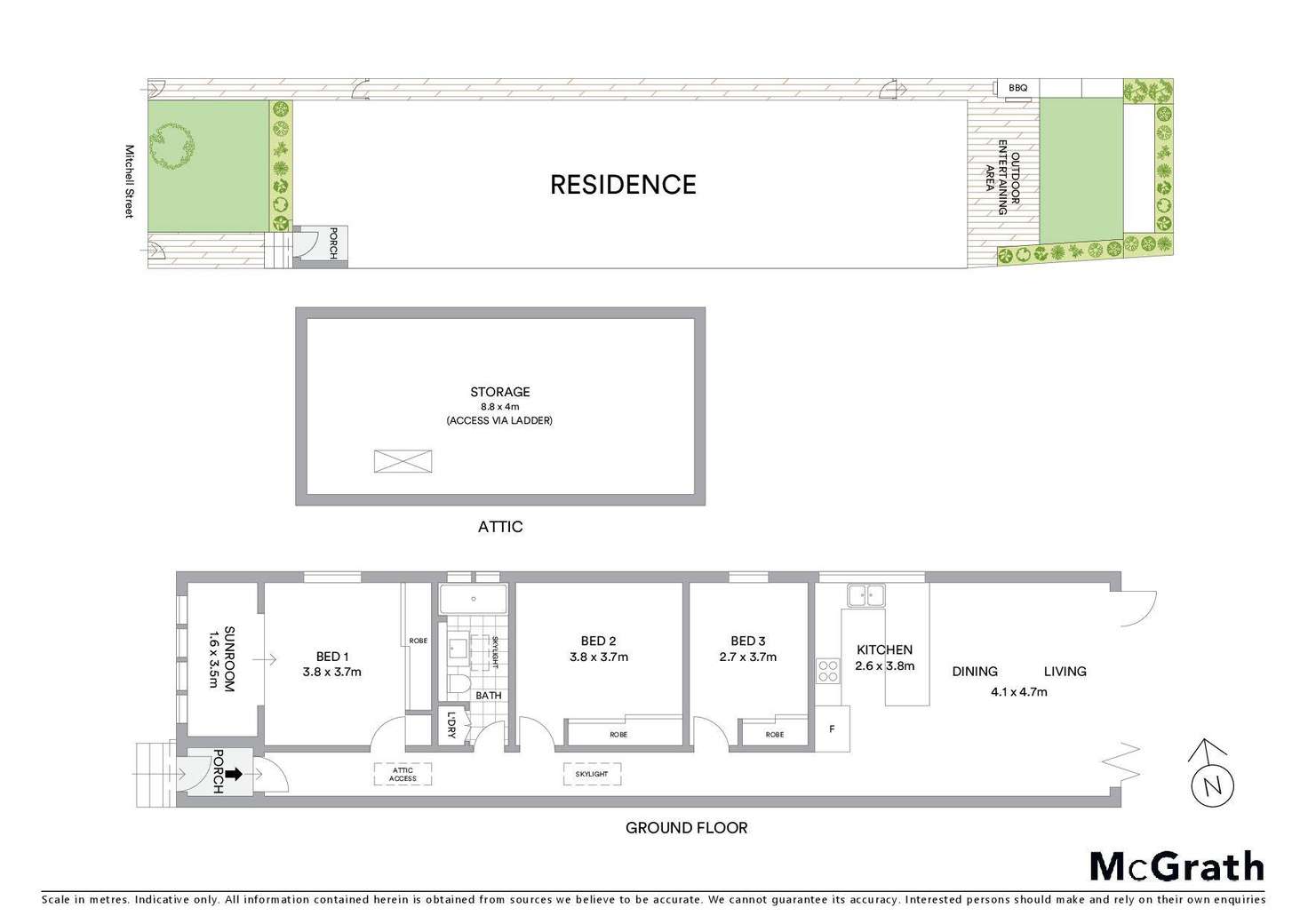 Floorplan of Homely semiDetached listing, 16 Mitchell Street, North Bondi NSW 2026