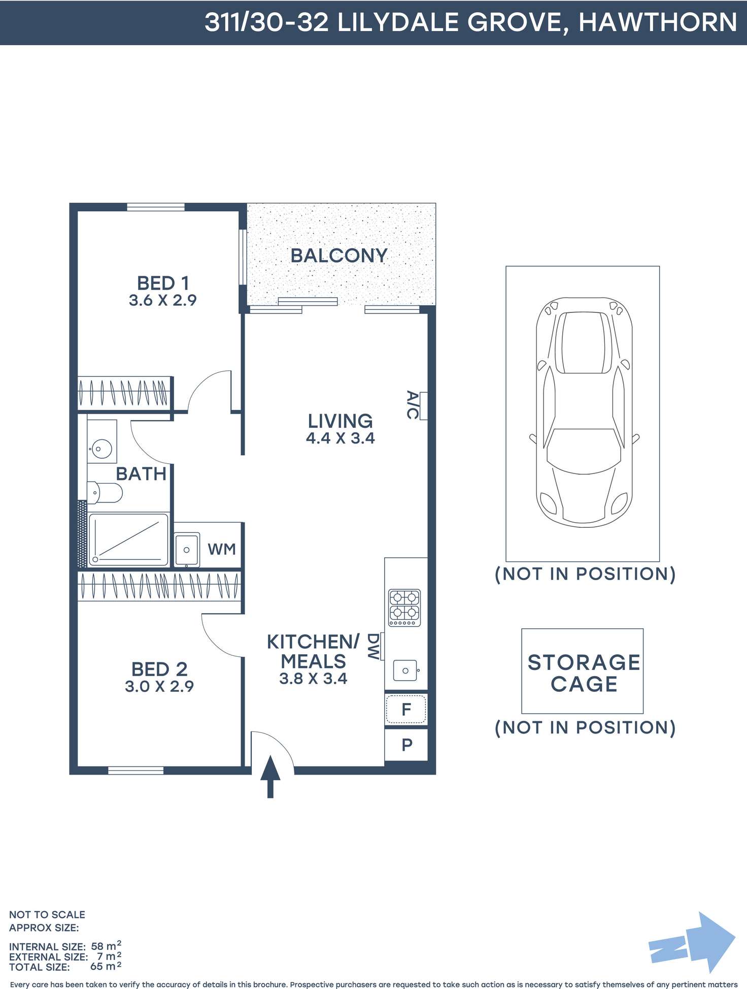 Floorplan of Homely apartment listing, 311/30-32 Lilydale Grove, Hawthorn East VIC 3123