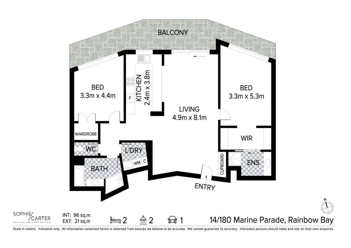 Floorplan of Homely unit listing, 14/180 Marine Parade, Rainbow Bay QLD 4225