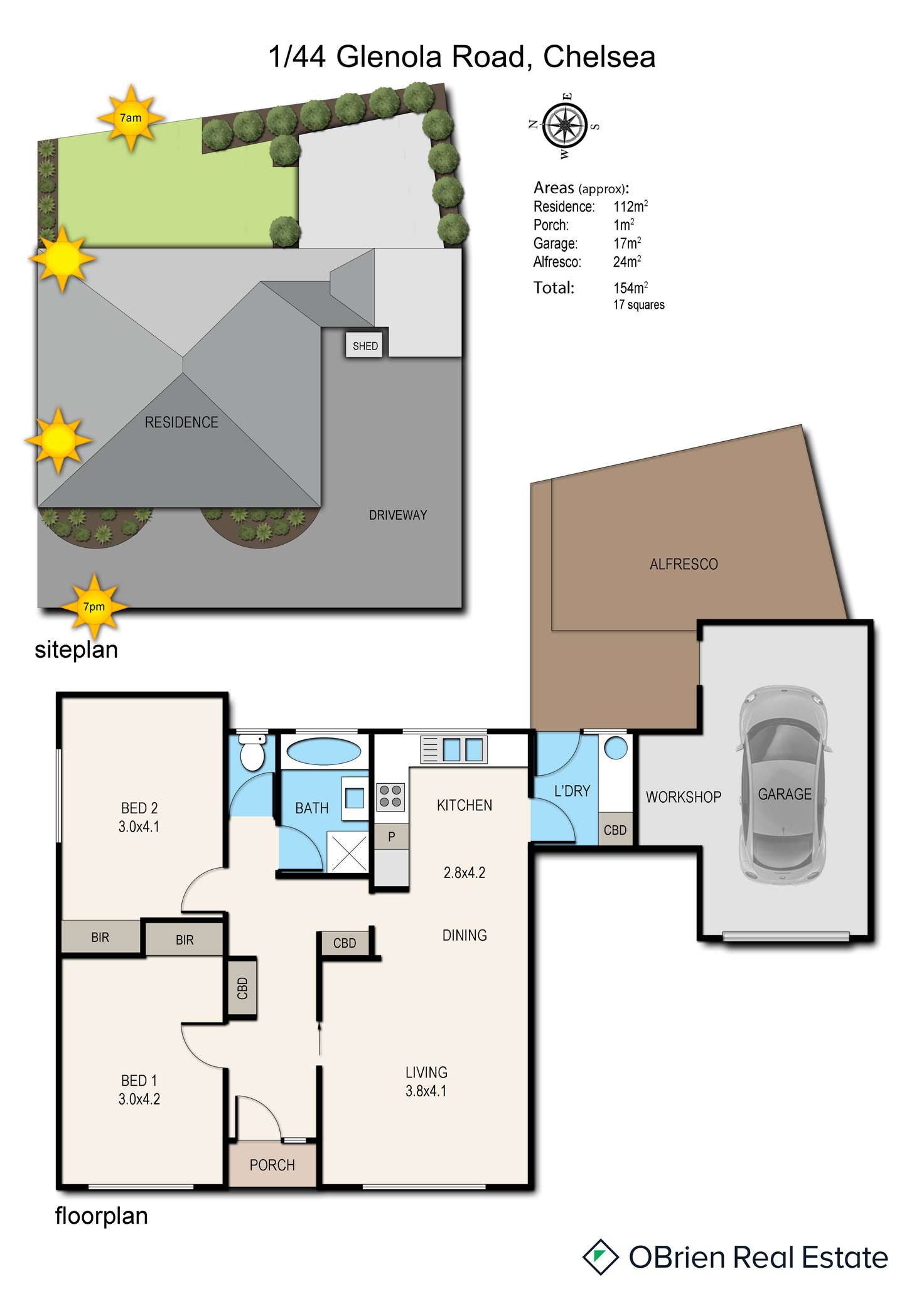 Floorplan of Homely unit listing, 1/44 Glenola Road, Chelsea VIC 3196