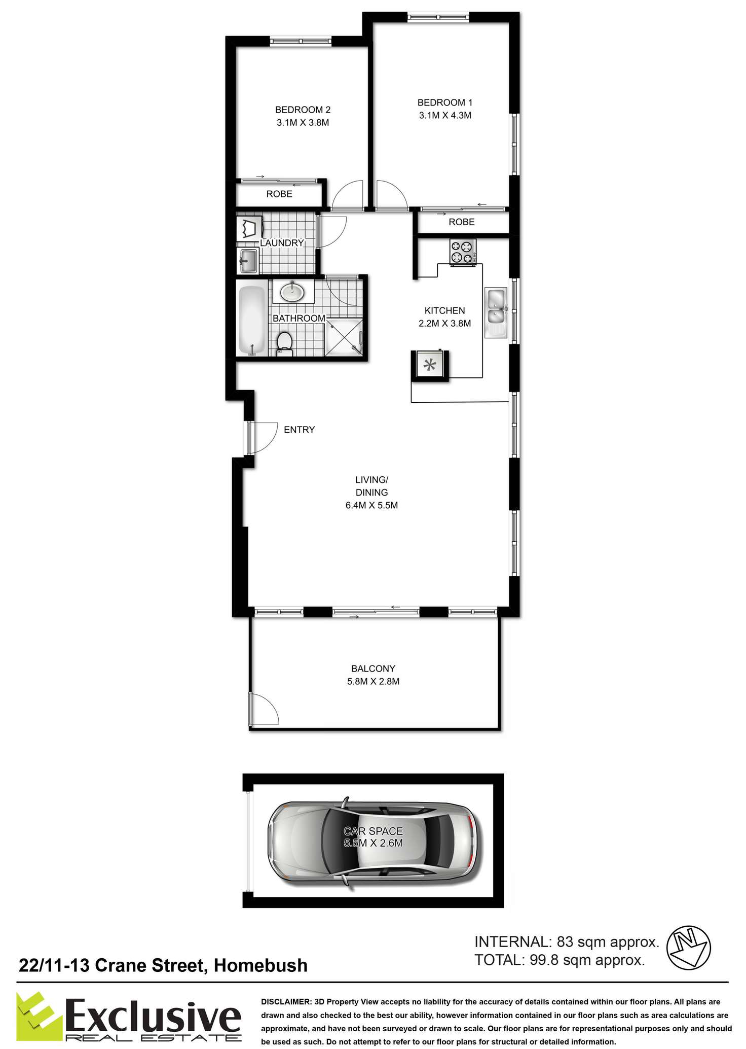Floorplan of Homely apartment listing, 22/11-13 Crane Street, Homebush NSW 2140